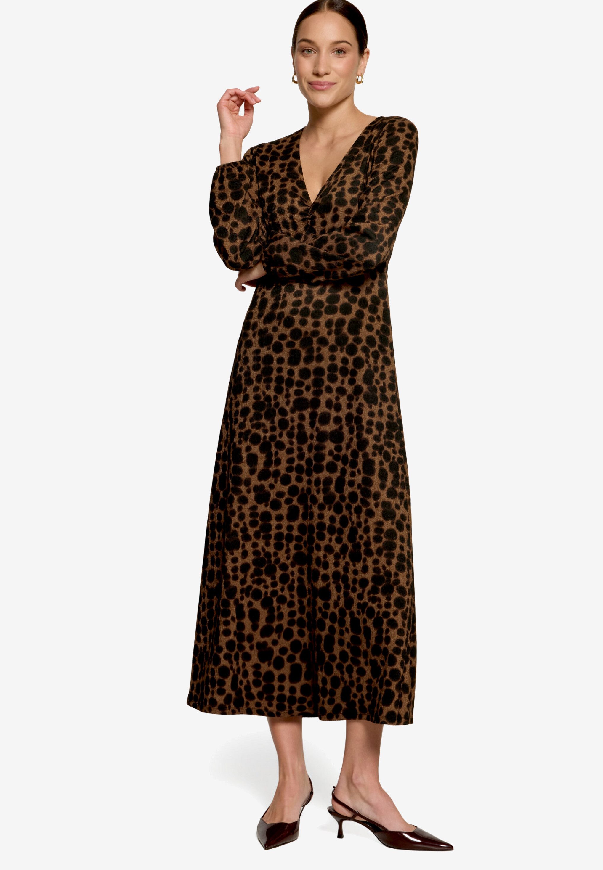 Zero Maxikleid Gemustertes Maxikleid mit V-Ausschnitt