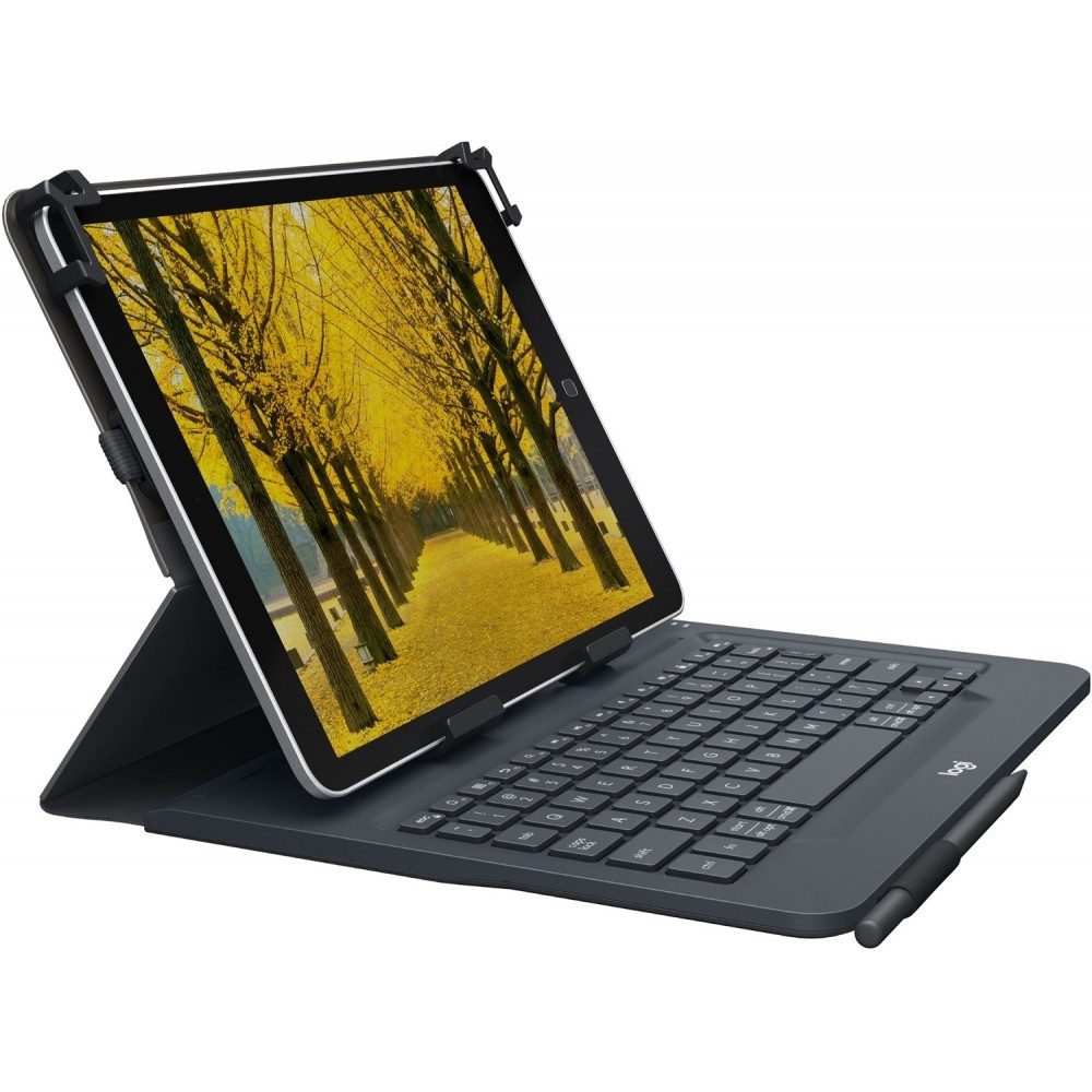 Universal Folio Hülle mit Tastatur schwarz Tablet-Tastatur