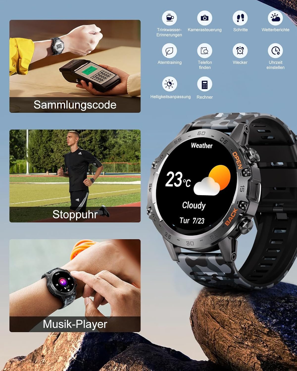 MEGALITH K52 Smartwatch (3,5 cm, android ios)