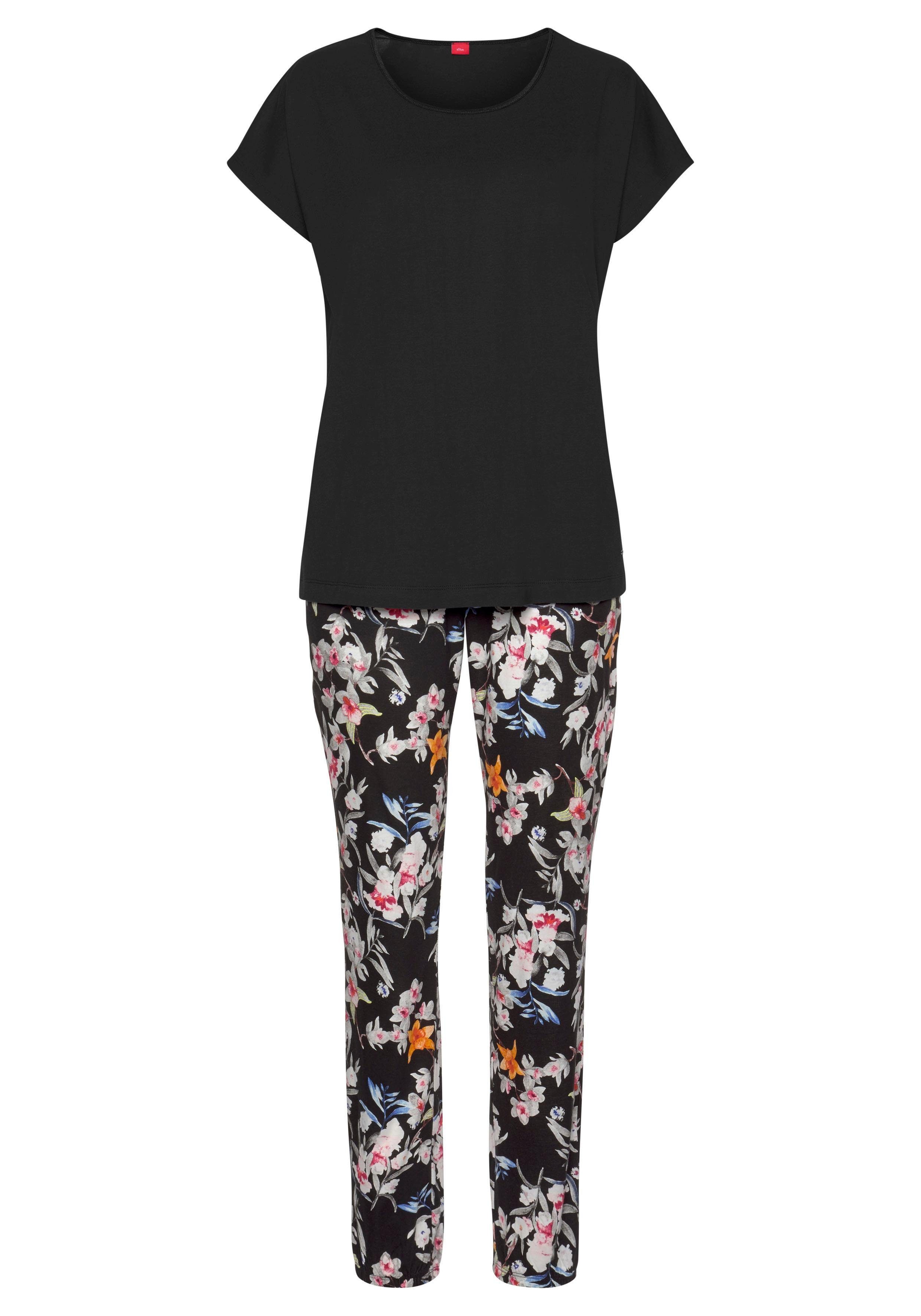 s.Oliver Pyjama (2 tlg) mit Blumenmuster günstig online kaufen