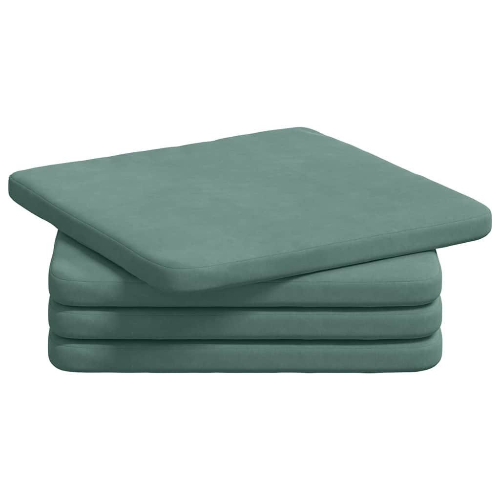 vidaXL Sitzauflage Sitzkissen 4 stk. Samt Meergrün 40 x 40 x 3 cm, (4 St)
