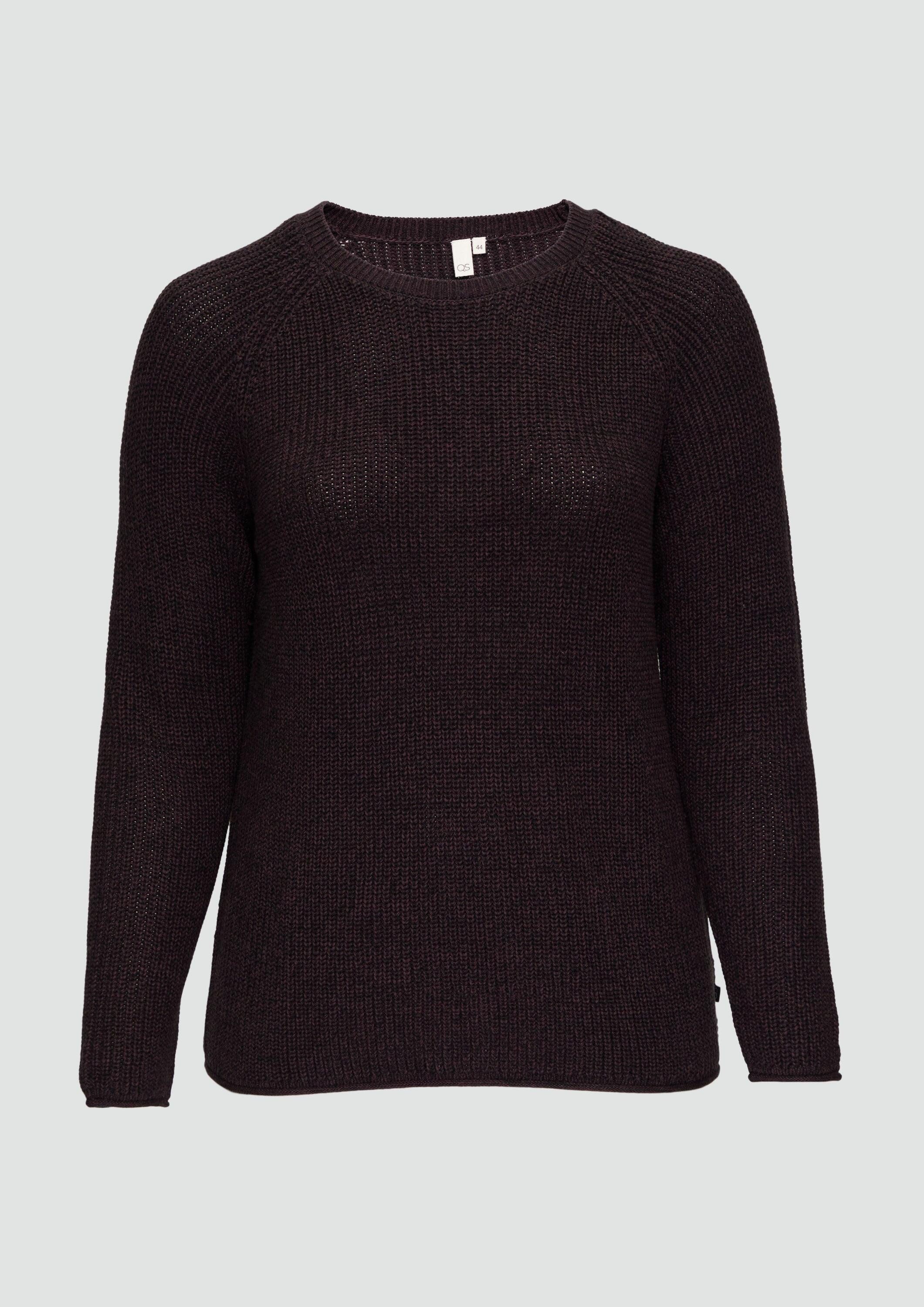 QS Longpullover Strickpullover Strickpullover mit Raglanärmeln