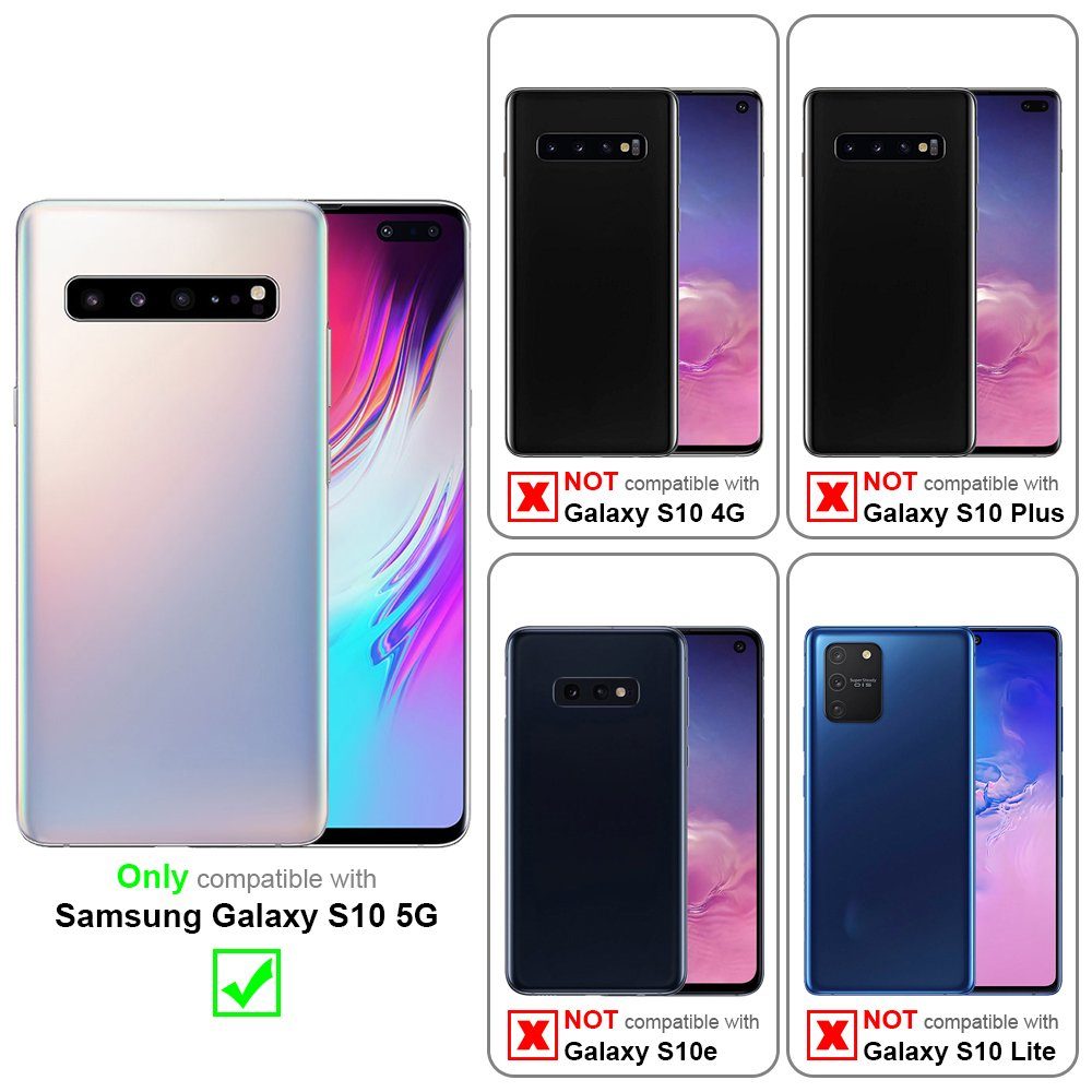 Cadorabo Handyhülle für Samsung Galaxy S10 5G Hülle Samsung Galaxy S10 5G, Hülle Schutzhülle mit Standfunktion, Magnetverschluss und Kartenfach