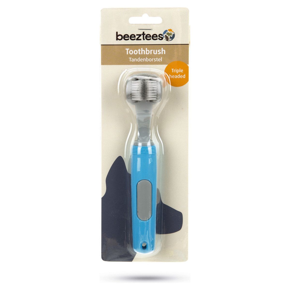 Beeztees Tierzahnbürste Zahnbürste blau/grau