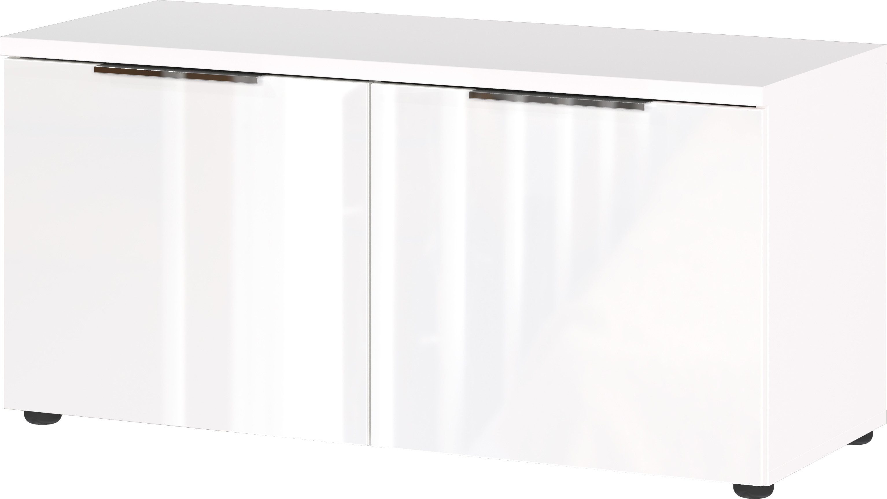 GERMANIA Schuhschrank / Schuhbank Oakland 97x47x40cm, Türdämpfung, verstellbare Böden,Glasfront, Made in Germany