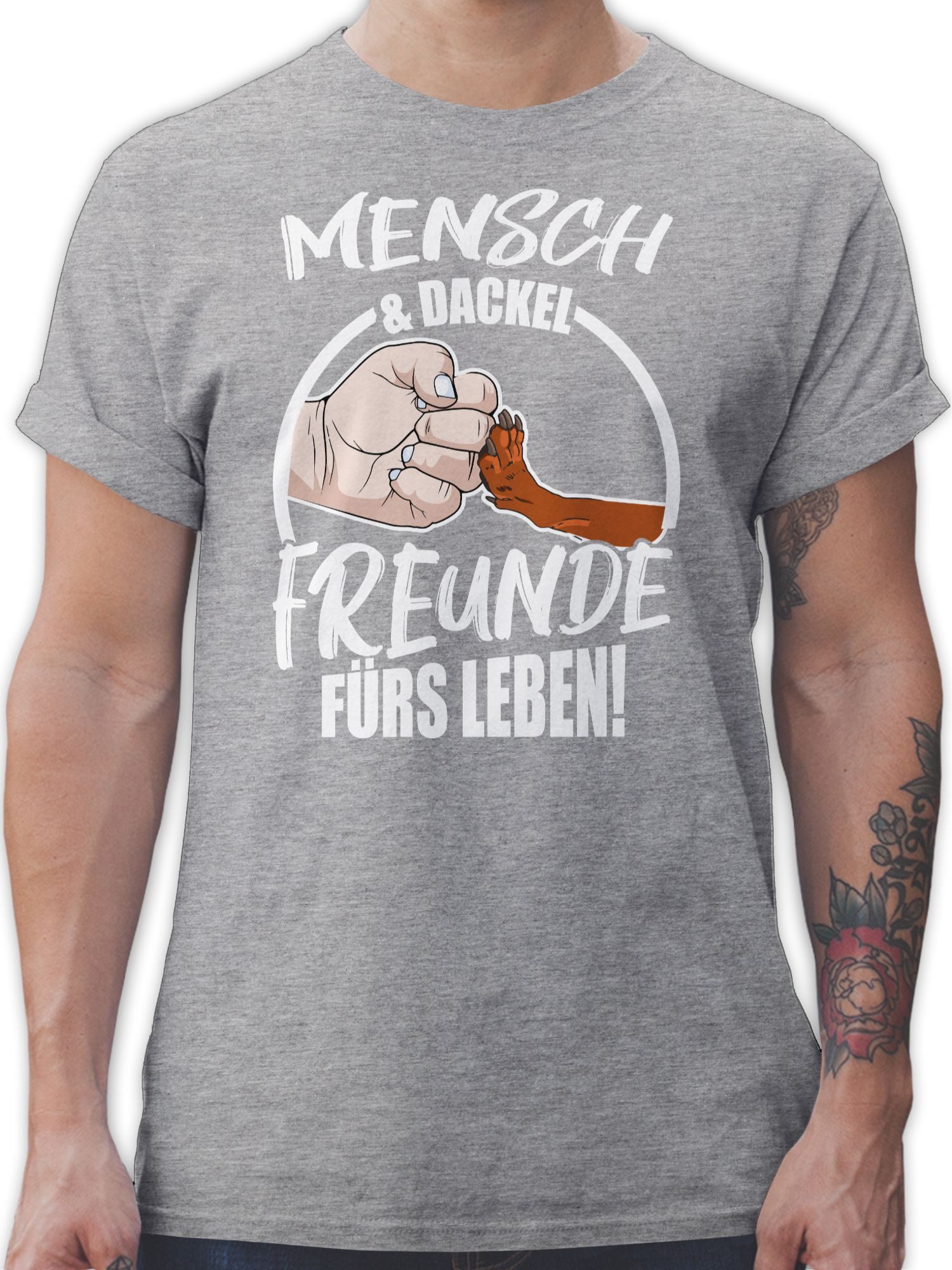 Shirtracer T-Shirt Mensch & Dackel Freunde günstig online kaufen