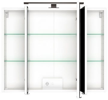 HELD MÖBEL Spiegelschrank Luena Breite 80 cm, mit 3D-Effekt, dank drei Spiegeltüren
