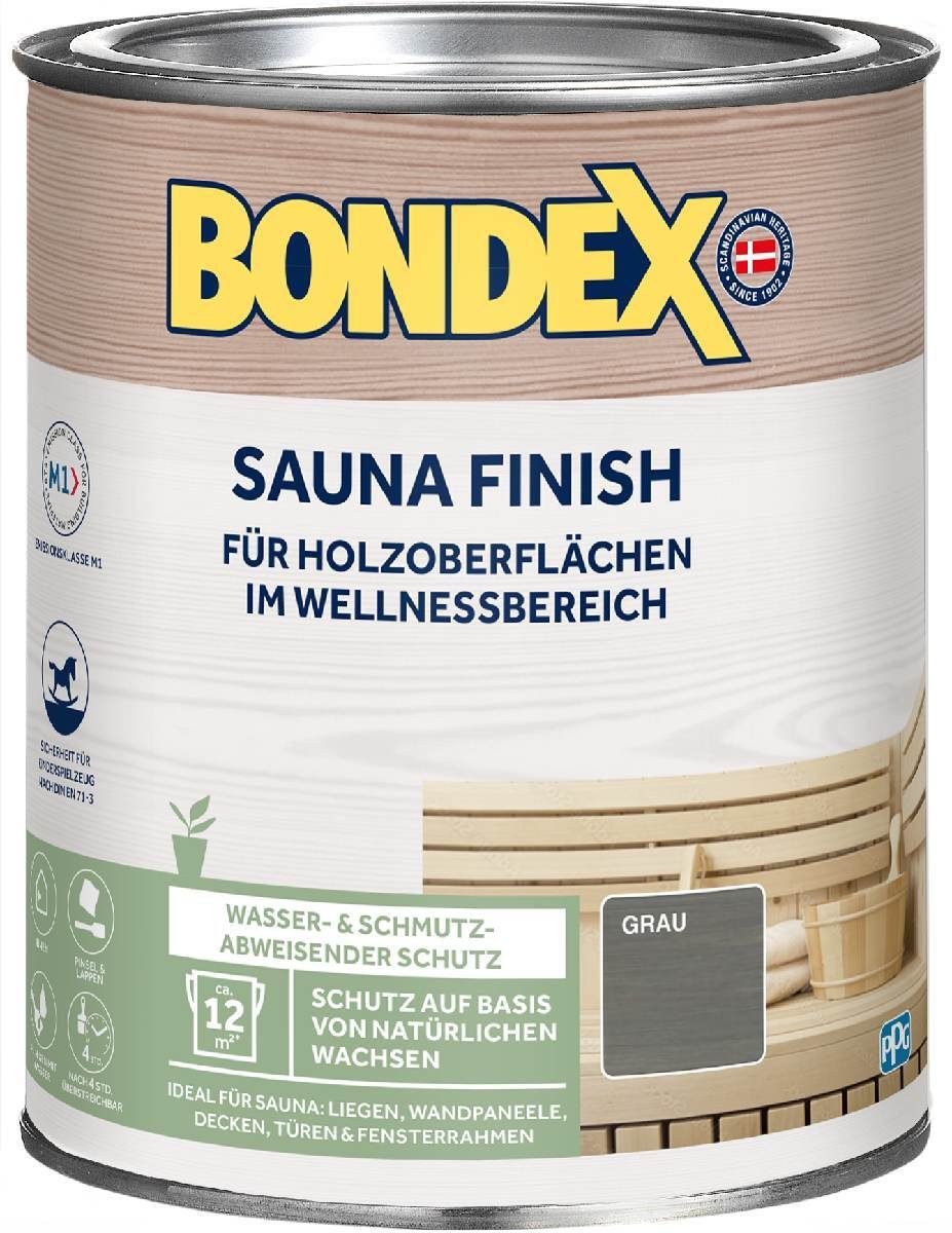 Bondex Holzschutzlasur Sauna Finish in Grau 1 LWasser- und Schmutzabweisend