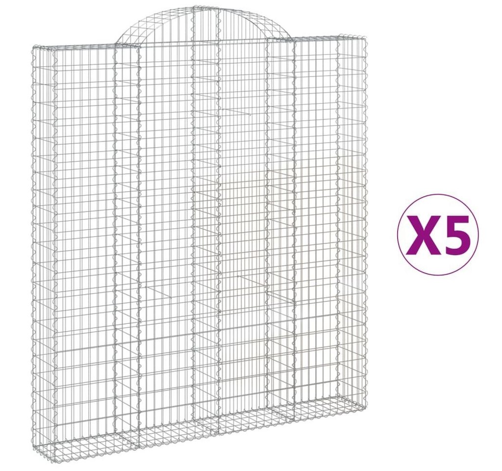 Thumbnail - vidaXL Blumentopf Gabionen mit Hochbogen 5 Stk. 200x30x220/240cm Verzinktes Eisen (5 St)