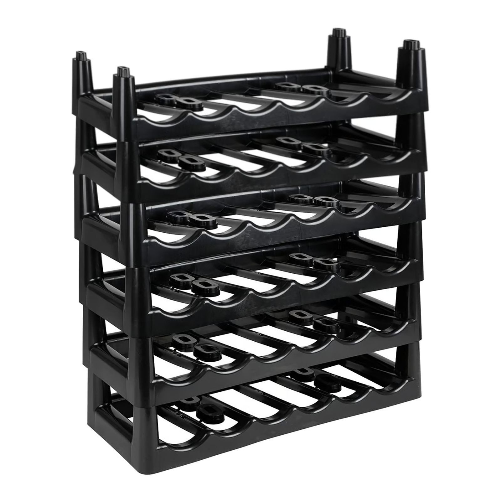 Heidrun Flaschenregal Weinregal Schwarz Stapelregal Flaschenständer für 6 Flaschen Regal