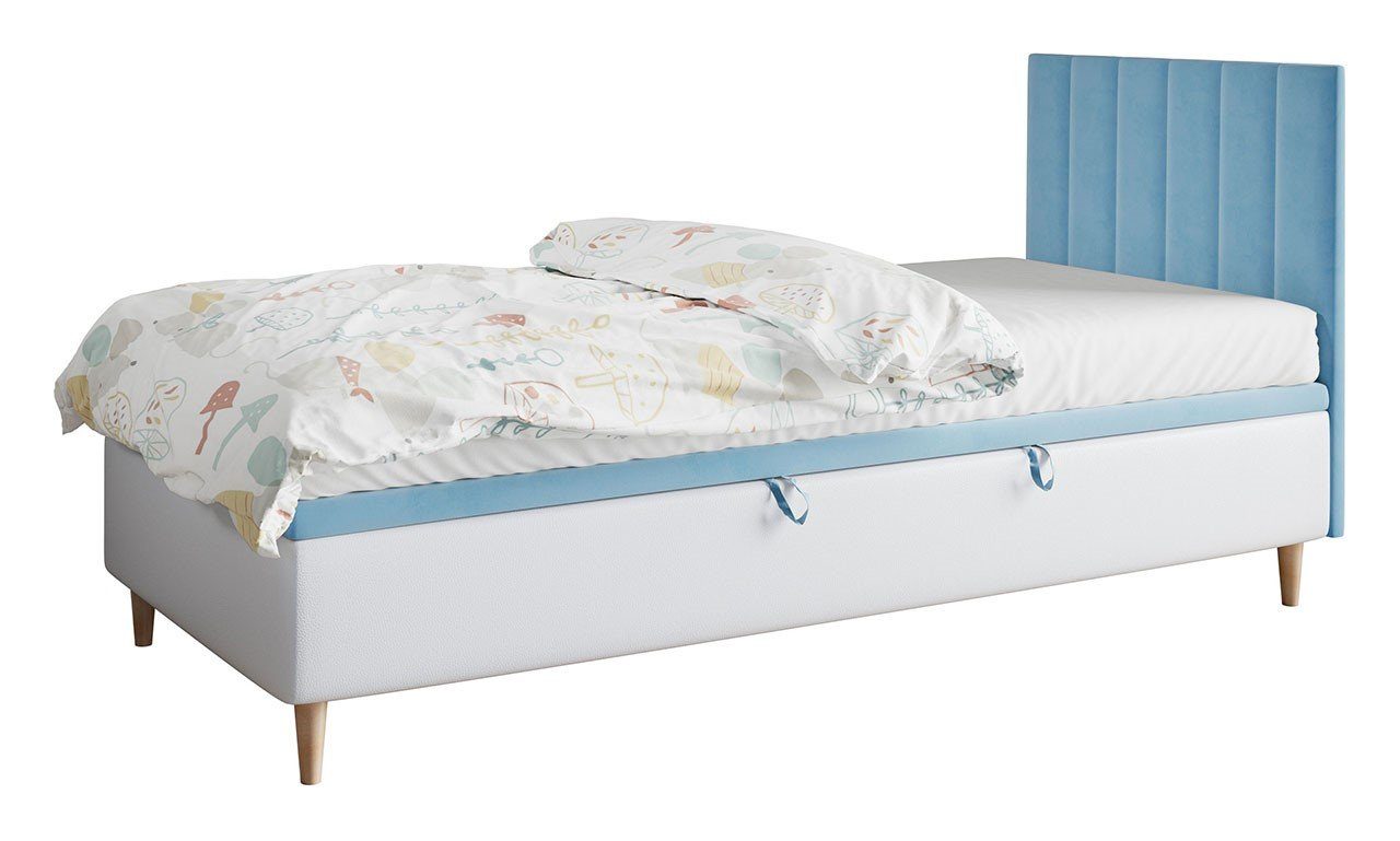 für Blau und Weiss NELA Polsterbetten 1, MÖBEL 90x200 MKS - Kinderzimmer und Jugendzimmer Kinderbett