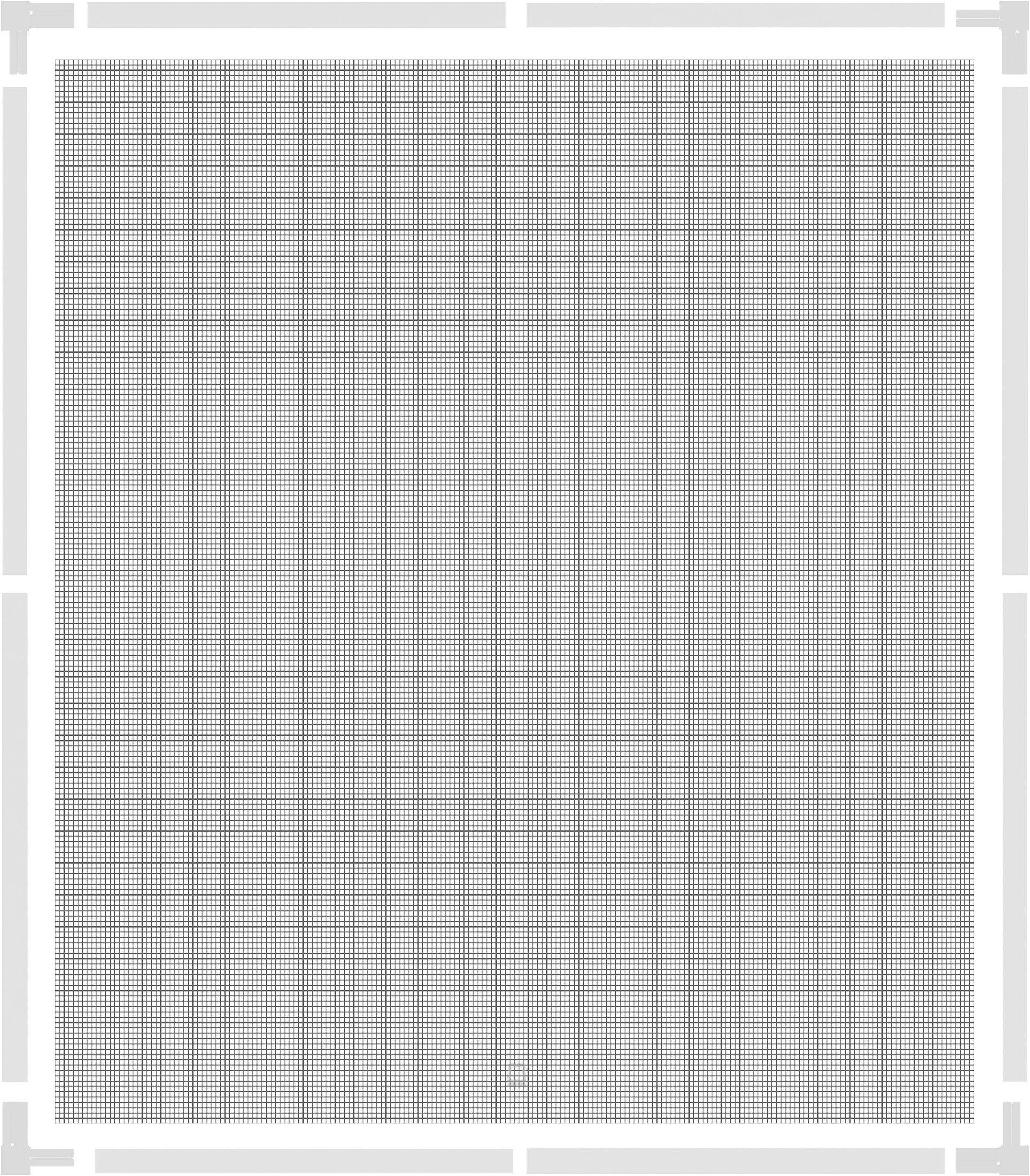 hecht international Insektenschutz-Fensterrahmen Teleskop-Fensterbausatz PRO 120x140 cm in weiß, Insektenschutz, Teleskop Fenster, ohne sägen, bohren, schrauben