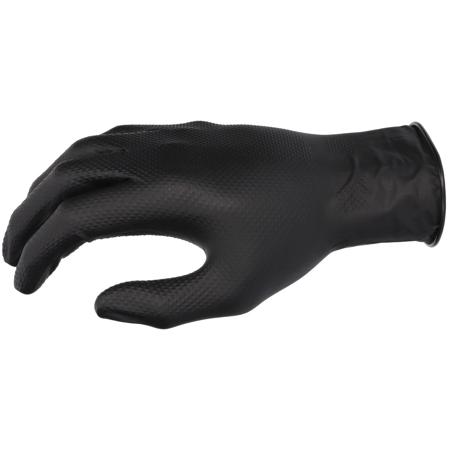 PRO FIT by Fitzner Einweghandschuhe Nitril Einweghandschuhe, Diamant,24 cm, schwarz, 50 St. Gr. 8–11