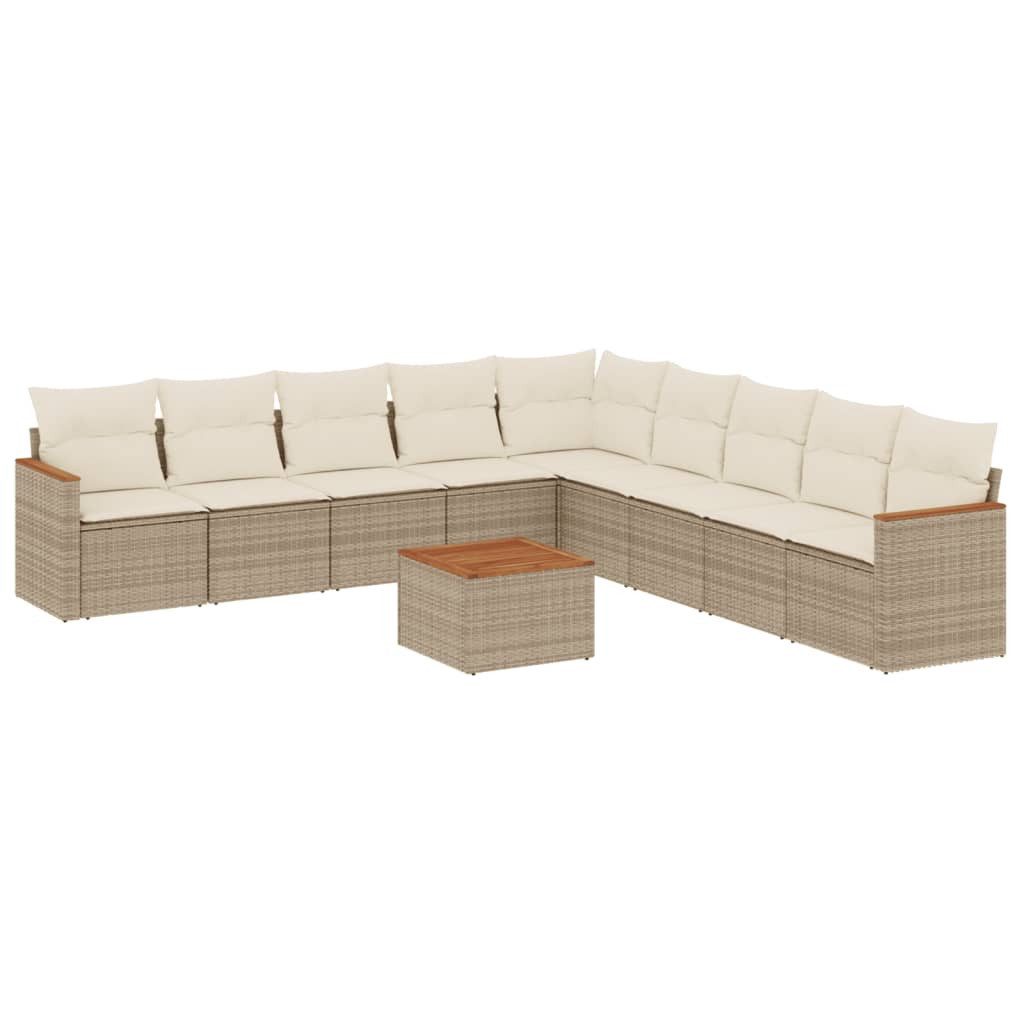 vidaXL Gartenlounge-Set 10-tlg. Garten-Sofagarnitur mit Kissen günstig online kaufen
