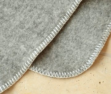 Wolldecke Wolldecke Gotland grau meliert aus 50% Gotland- und 50% Merinowolle, Wohnen und Accessoires GmbH & Co. KG