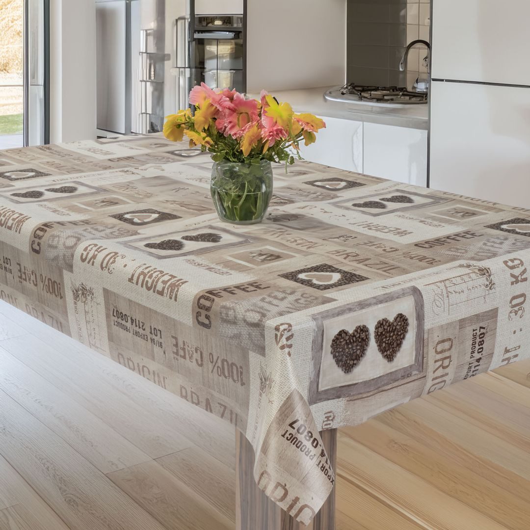 laro Tischdecke Wachstuchtischdecke Kaffee Zeit PVC Eckig – Bild 5 von 5