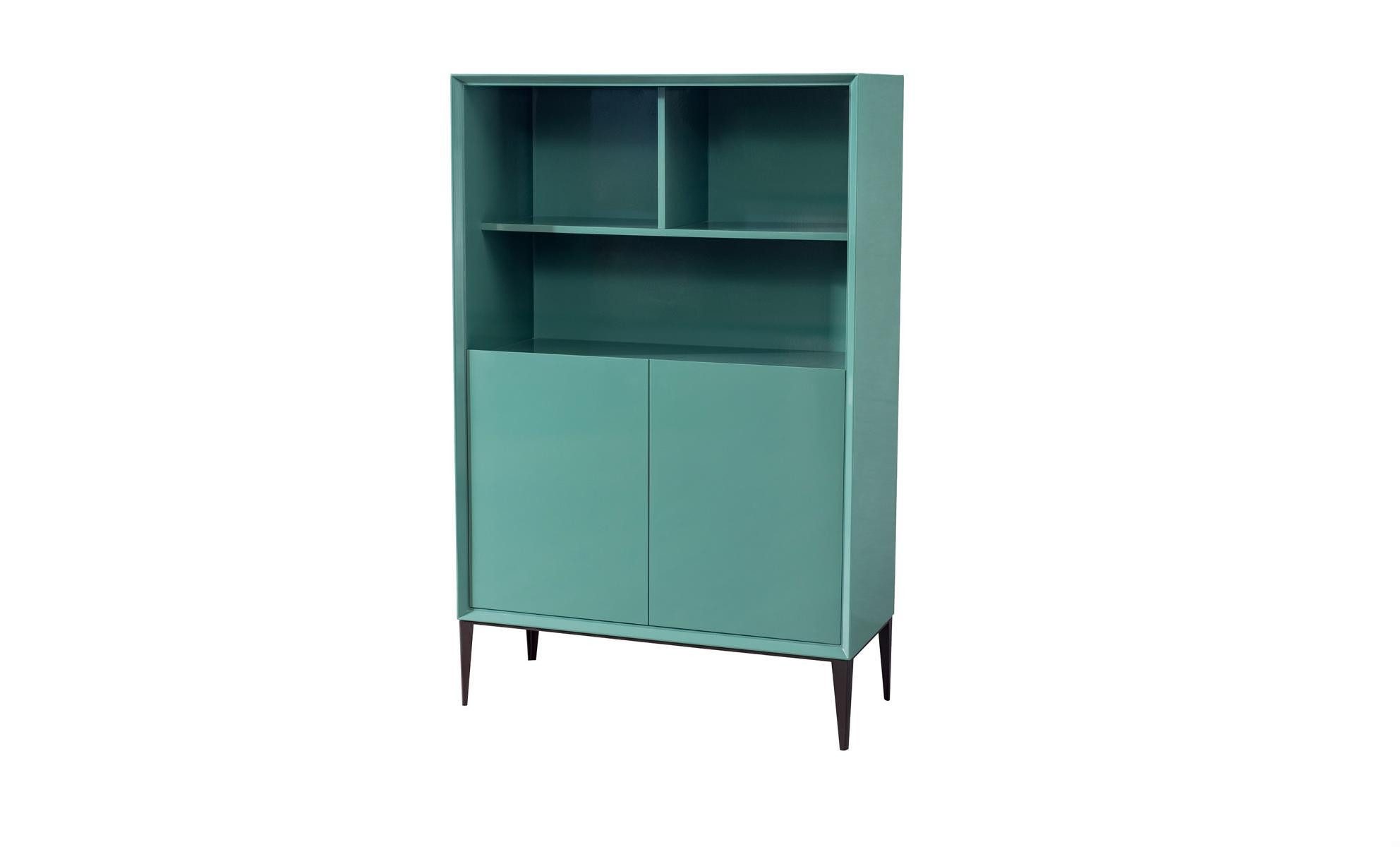 JVmoebel Vitrine Bunte Holzkommode mit Regal und Schrank - Grün, Orange, Blau Made in Europa