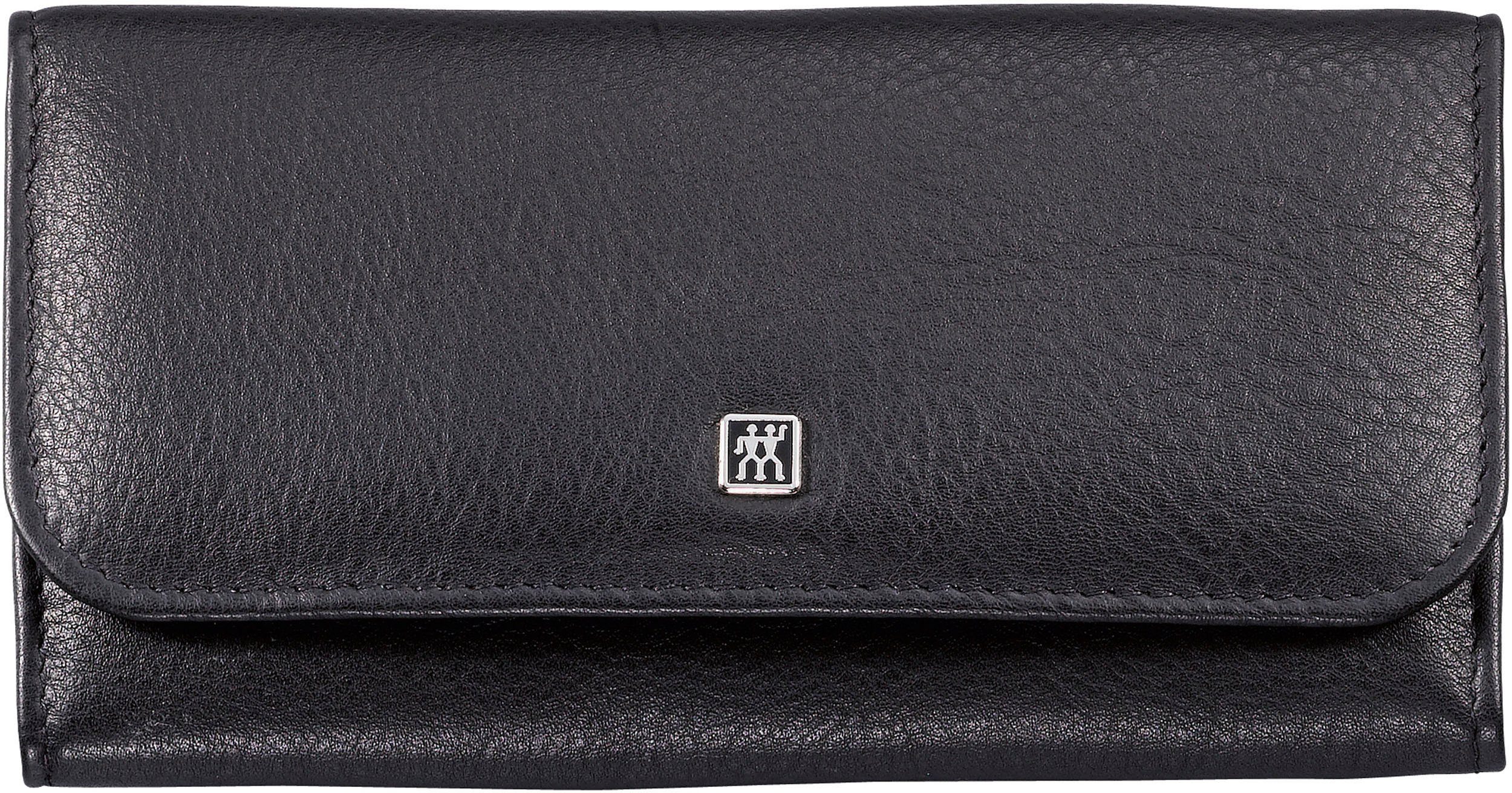 Zwilling Maniküre-Etui CLASSIC INOX DRUCKKNOPF-ETUI SCHWARZ, 5 tlg., 5-teilig, aus rostfreiem Edelstahl, Etui aus Rindleder.