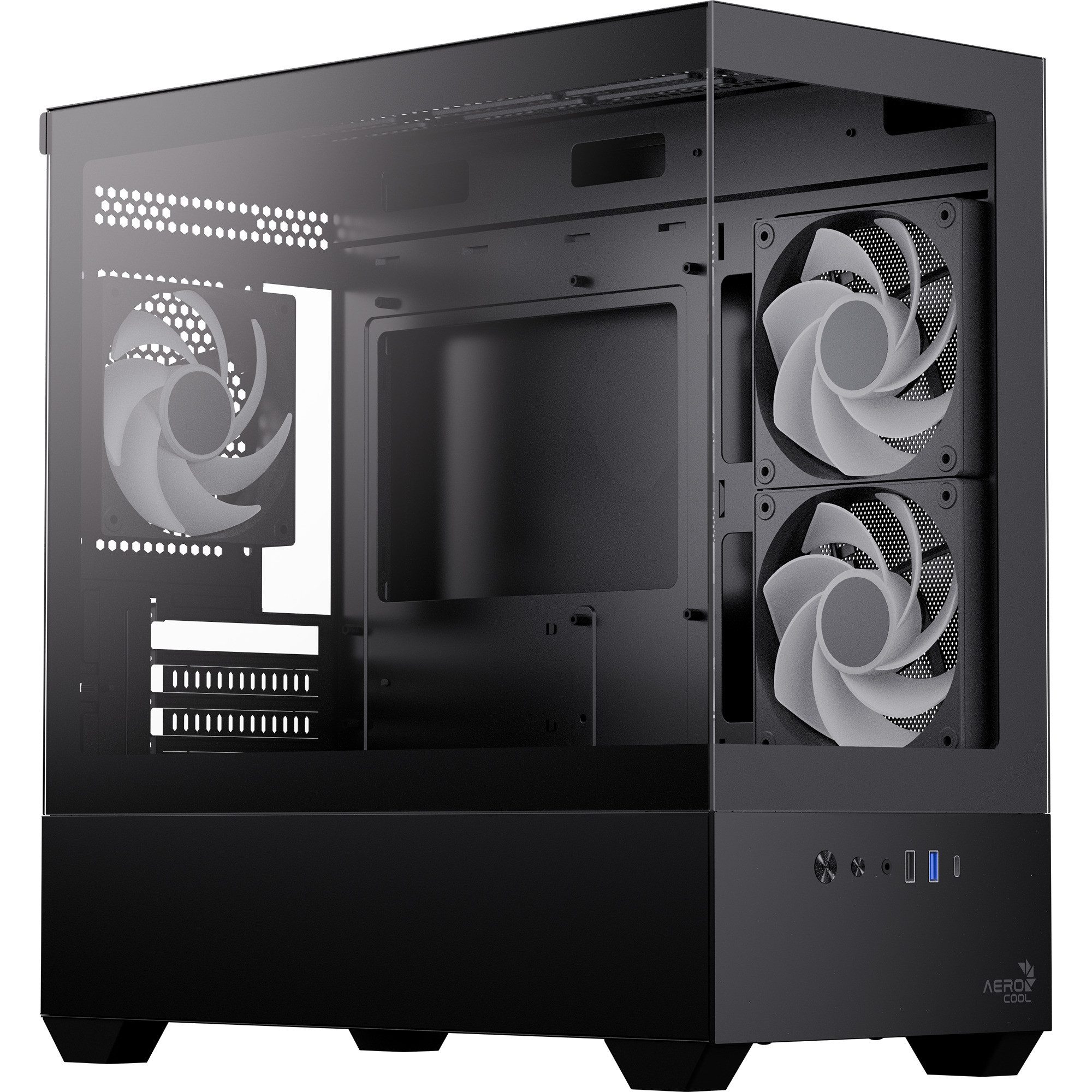Aerocool PC-Gehäuse Aerocool P300D-G-BK-v1, Tower-Gehäuse, (Tempered