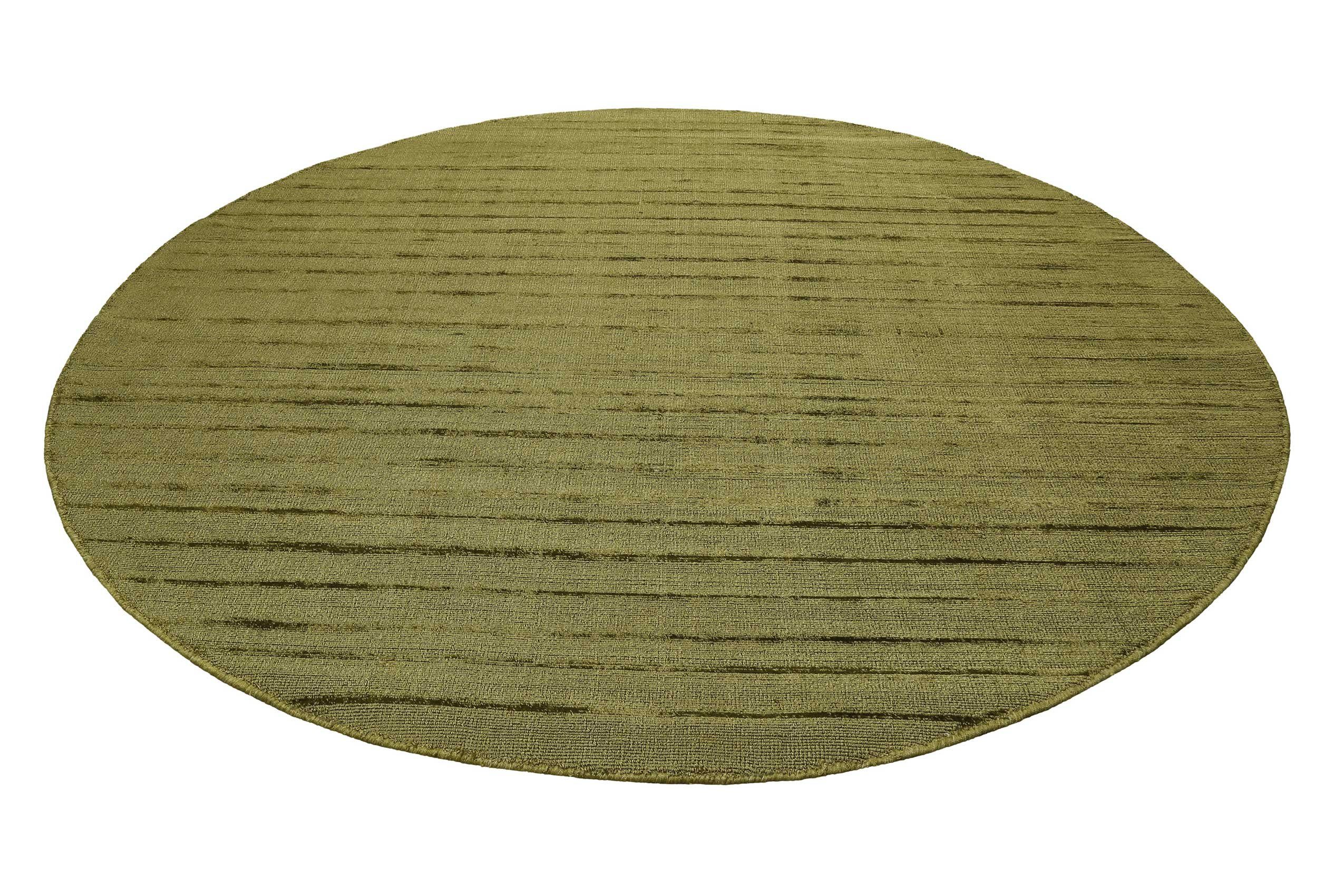 Teppich Gil, Esprit, rund, Höhe: 8 mm, handgewebt, seidig glänzend, schimmernde Farbbrillianz, Melangeeffekt grün