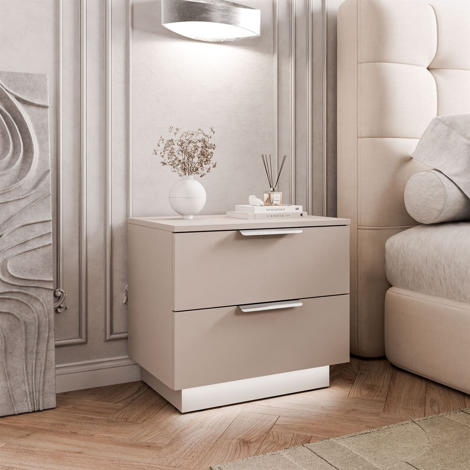 Lookway Nachttisch LINA 2S Kaschmir mit günstig online kaufen