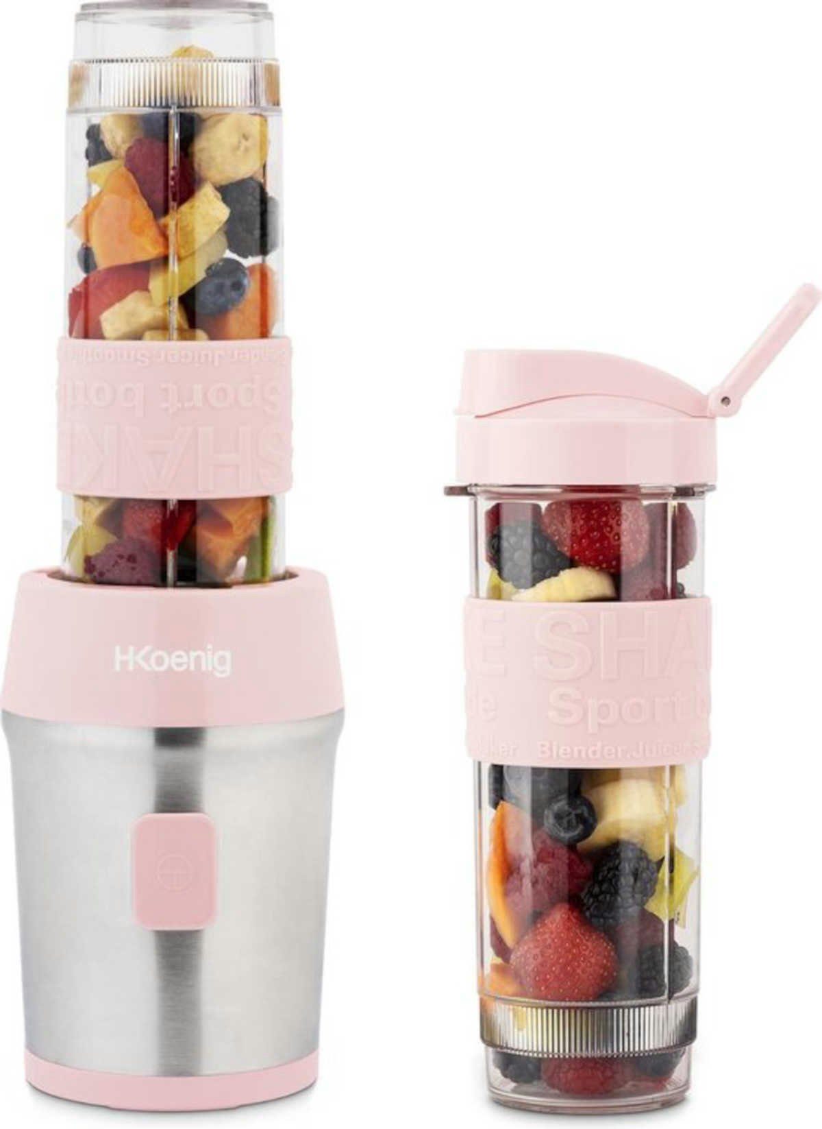 H.Koenig Smoothie-Maker SMOO12 Mini Standmixer, rosa, 300 W