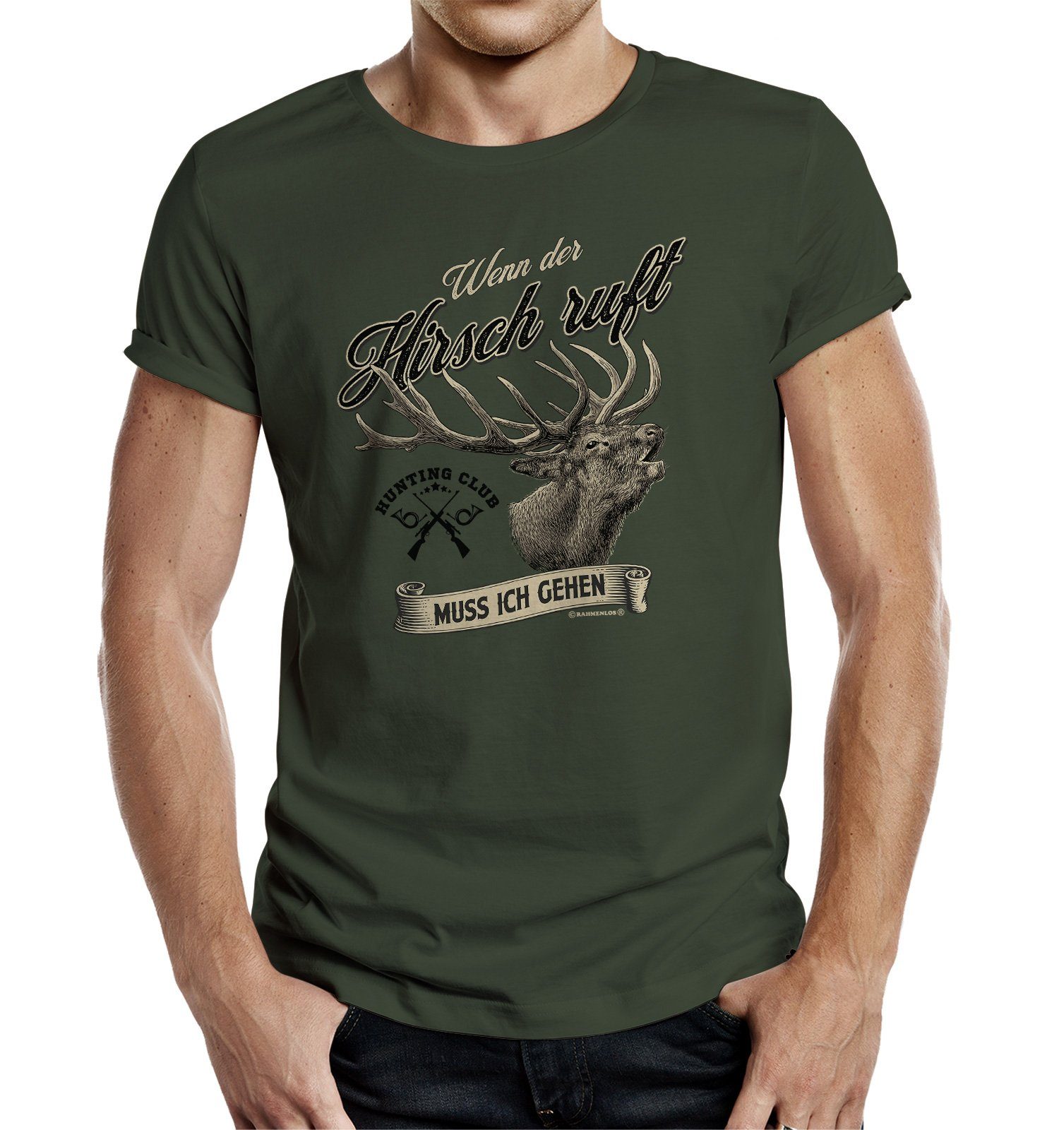 Rahmenlos T-Shirt als Geschenk für Jäger - wenn der Hirsch ruft