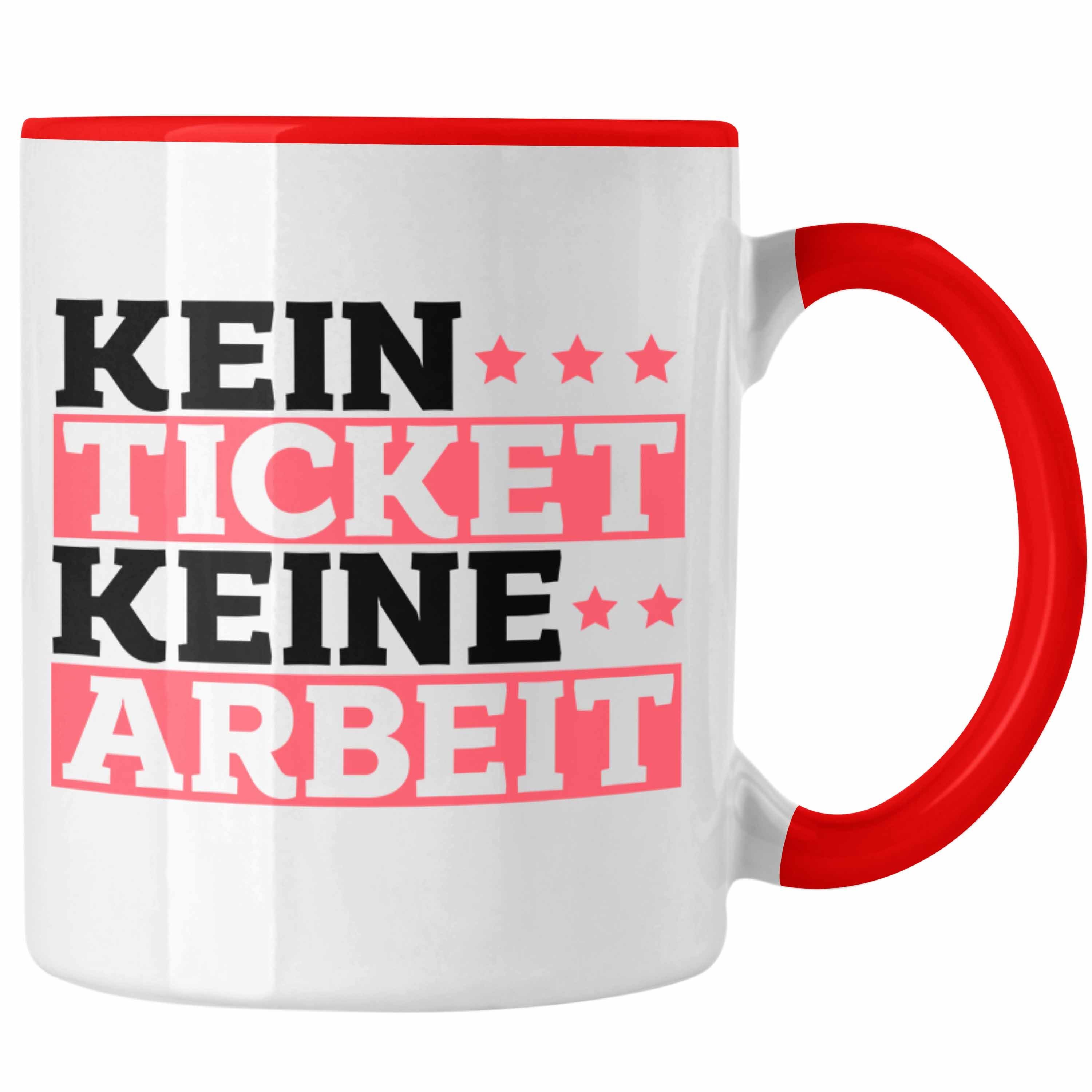 Trendation Tasse Kaffeetasse Lustiges Geschenk für IT Support Mitarbeiter Tasse "Kein T Rot