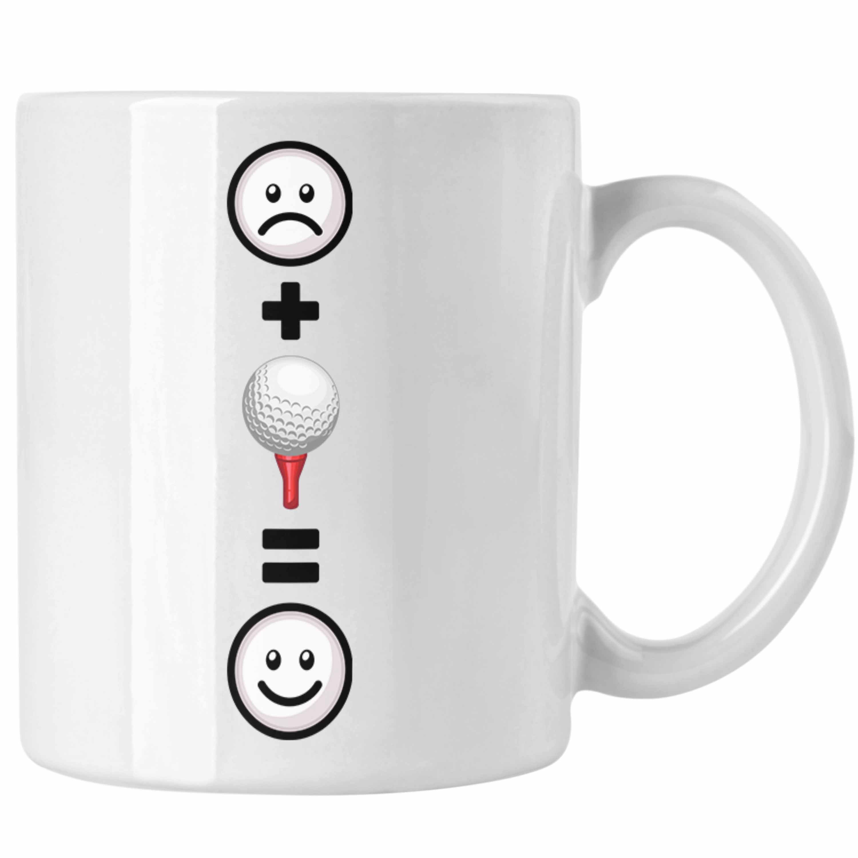 Trendation Tasse Golf Tasse Geschenk für Golf-Spieler Lustige Geschenkidee :(Golfbal Weiss | Teetassen