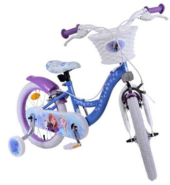 Volare Kinderfahrrad 16 Zoll Kinder Mädchen Fahrrad Rad Frozen 2 Eiskönigin Elsa 21585-SAFW, 1 Gang, Korb,Stützräder,Kettenschutz, Schutzbleche