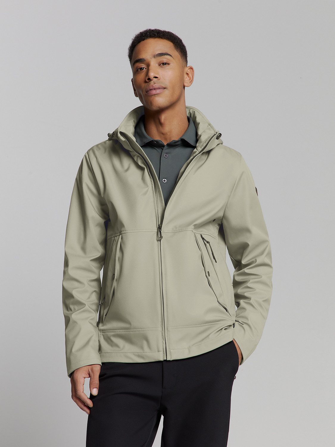 NO EXCESS Kurzjacke No Excess Jacke mit abnehmbarer kapuze