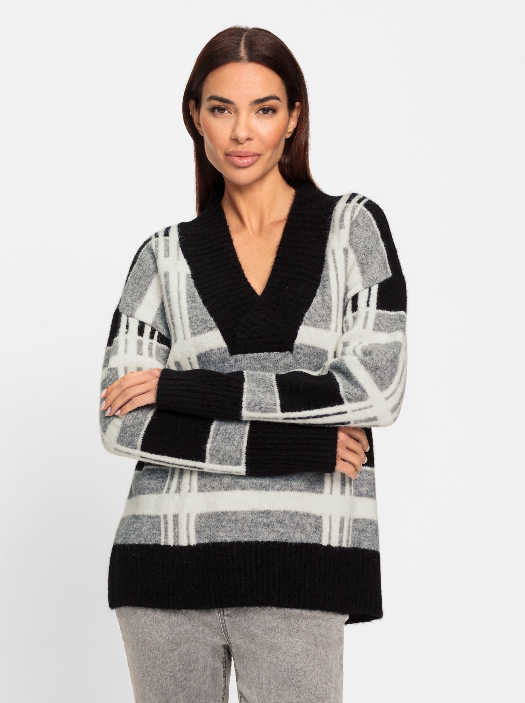 heine Strickpullover V-Ausschnitt-Pullover günstig online kaufen