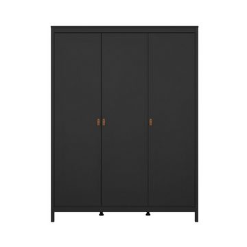 ebuy24 Kleiderschrank Madrid Kleiderschrank 3 Türen schwarz matt.