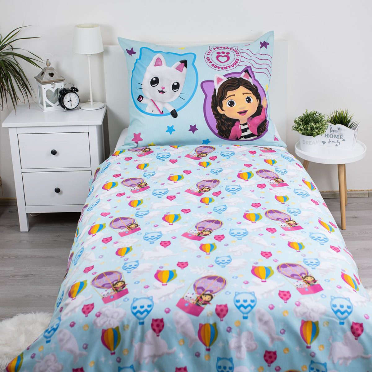 Jerry Fabrics Kinderbettwäsche Disney Gabby´s Dollhouse Kinderbettwäsche Katzen 140x200 cm, Renforcé, 2 teilig