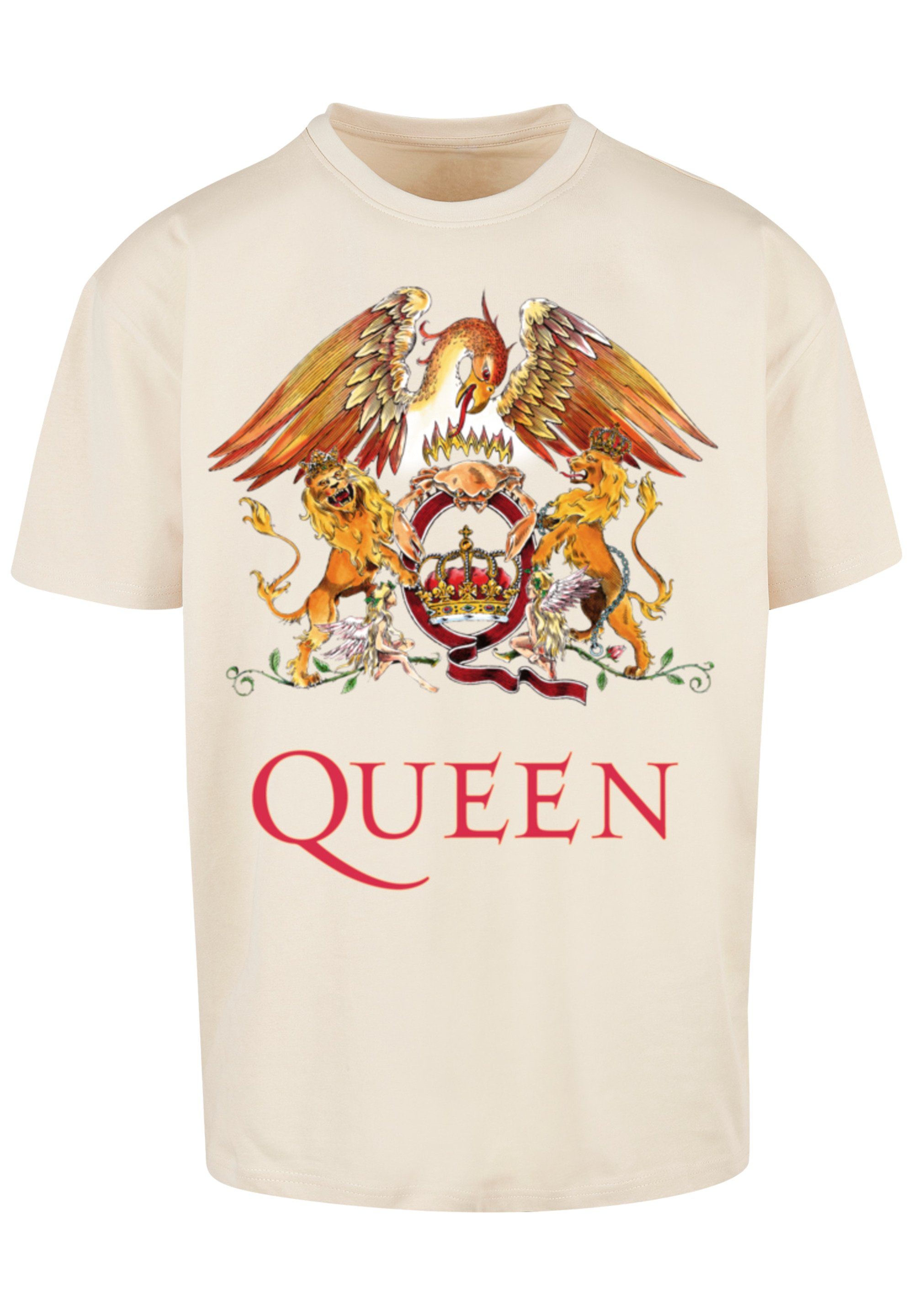F4NT4STIC T-Shirt PLUS SIZE Queen Classic Crest Print sand