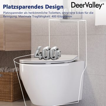 DeerValley Tiefspül-WC wandhängend Weißwassertank-WC Doppelwand Toilette, wandhängend, eiche geschlossene kompakte Toilette