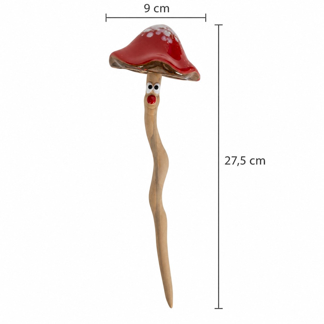 XiRRiX Gartenstecker Beetstecker Pilz mit Wackelfunktion (aus Keramik, Gartendeko) Herbst Deko Pilz Fliegenpilz – Bild 2 von 4