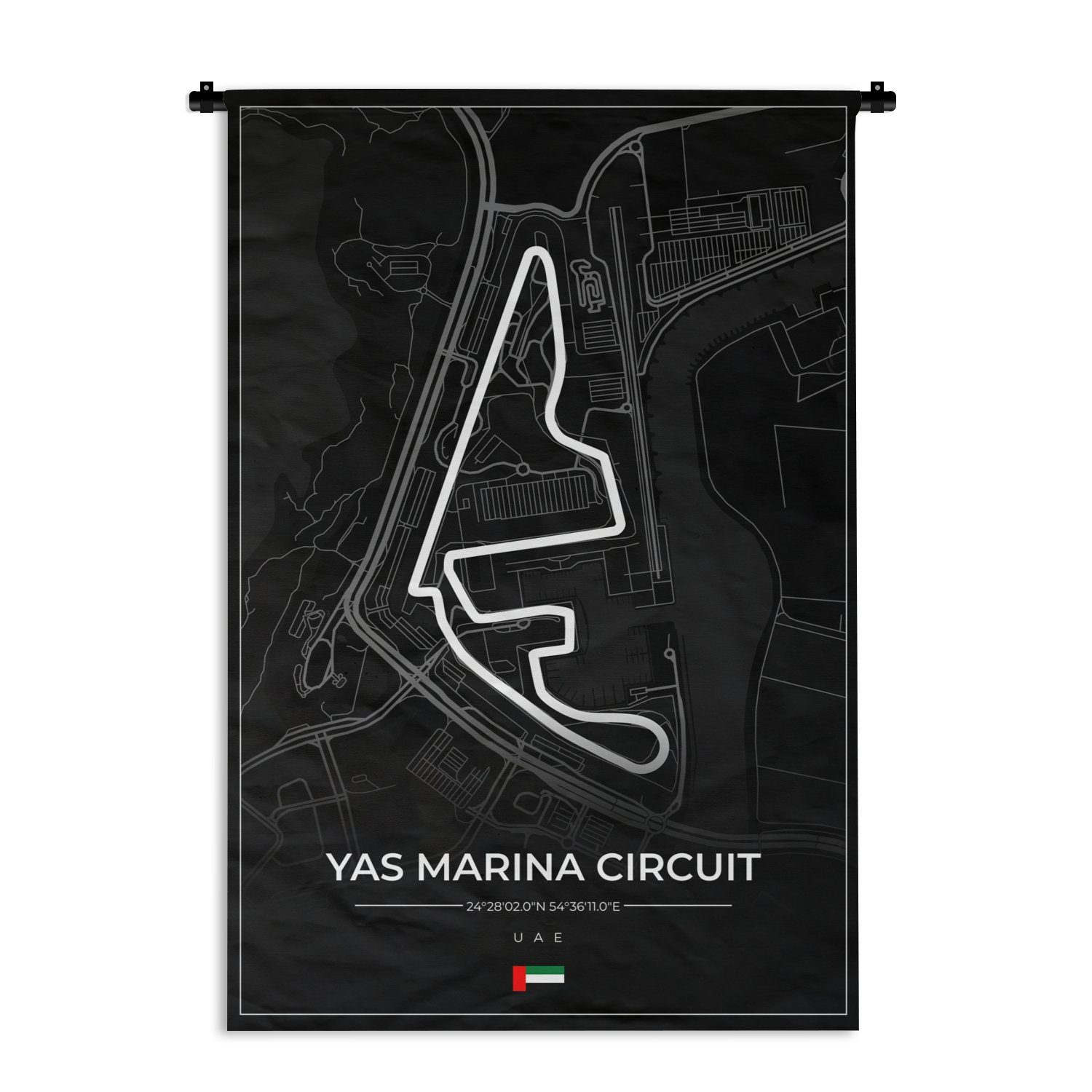MuchoWow Wanddekoobjekt Rennstrecke - Yas Marina Circuit - Rennstrecke - F1 - Abu Dhabi -, Wanddeko für Wohnzimmer, Schlafzimmer, Kleid, Wandbehang, Kinderzimmer