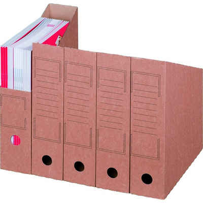Smartbox Pro Archivcontainer (Spar-Set, 20 St., 20er-Set), Stehsammler aus Pappe Stehordner Heftsammler Braun Breite 7,5cm