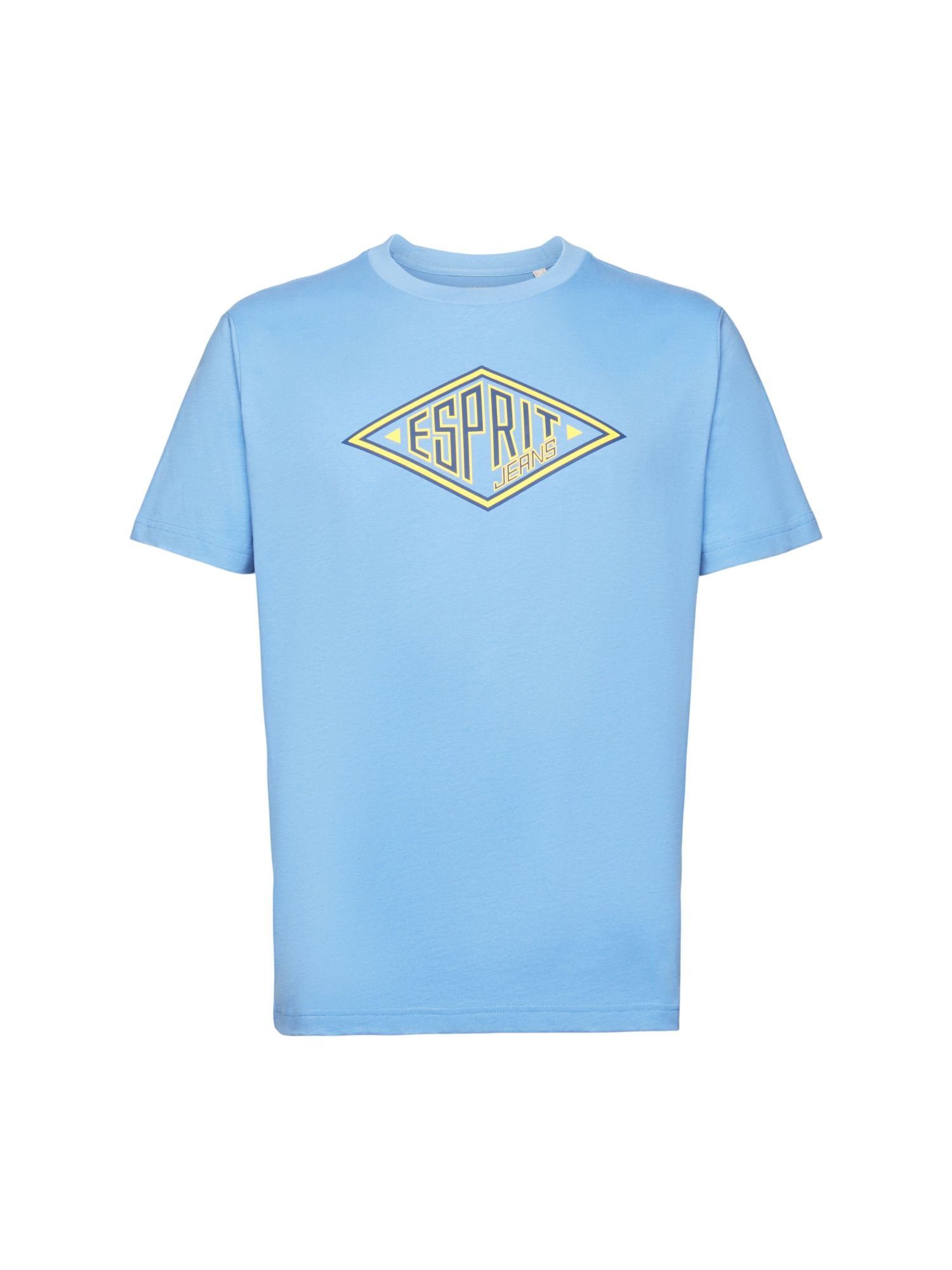 Esprit T-Shirt Baumwoll-T-Shirt mit Logo (1-tlg) LIGHT BLUE LAVENDER
