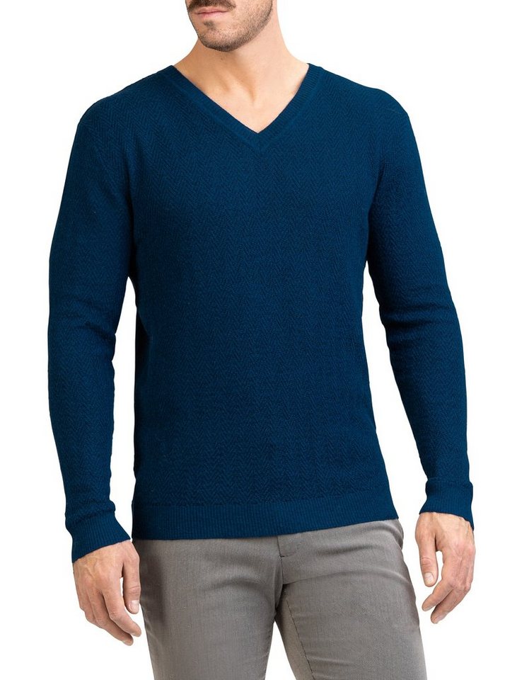 Posh Gear V-Ausschnitt-Pullover Herren V-Neck Pullover Maglione Alpakawolle