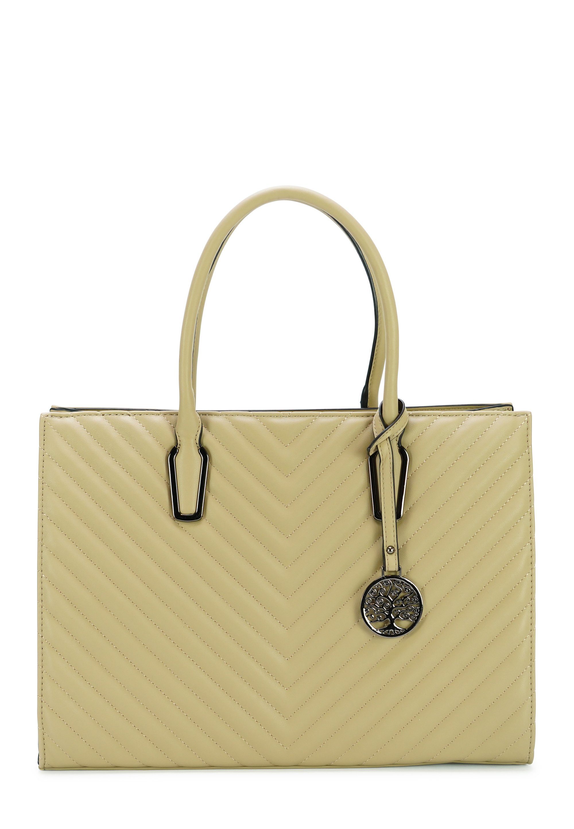 Harpa Henkeltasche Derby, mit 3D-Effekt beige stilvollem