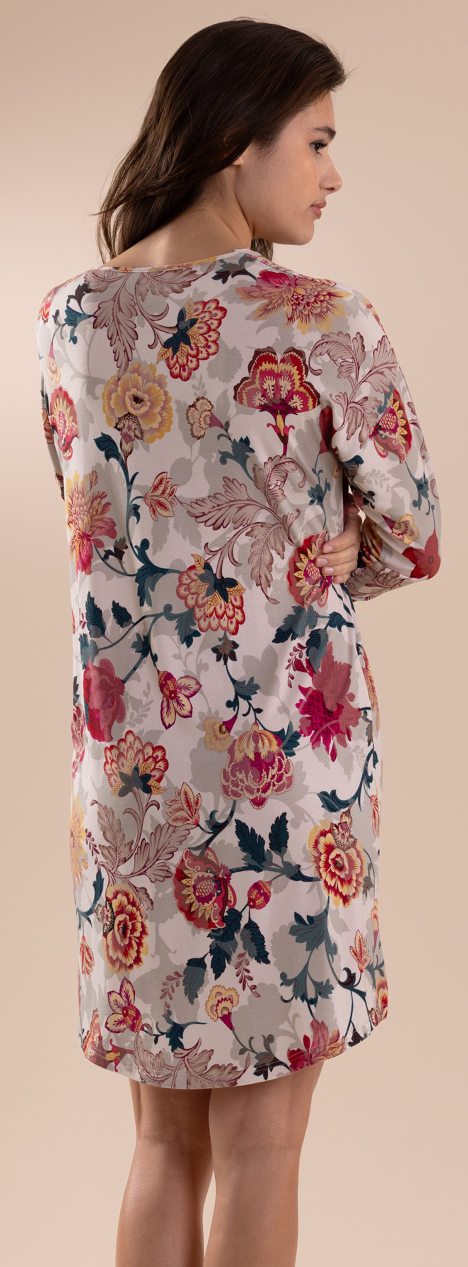 Nina Von C. Nachthemd Damen Schlafshirt mit langem Arm Flower (1-tlg) Modisches Design