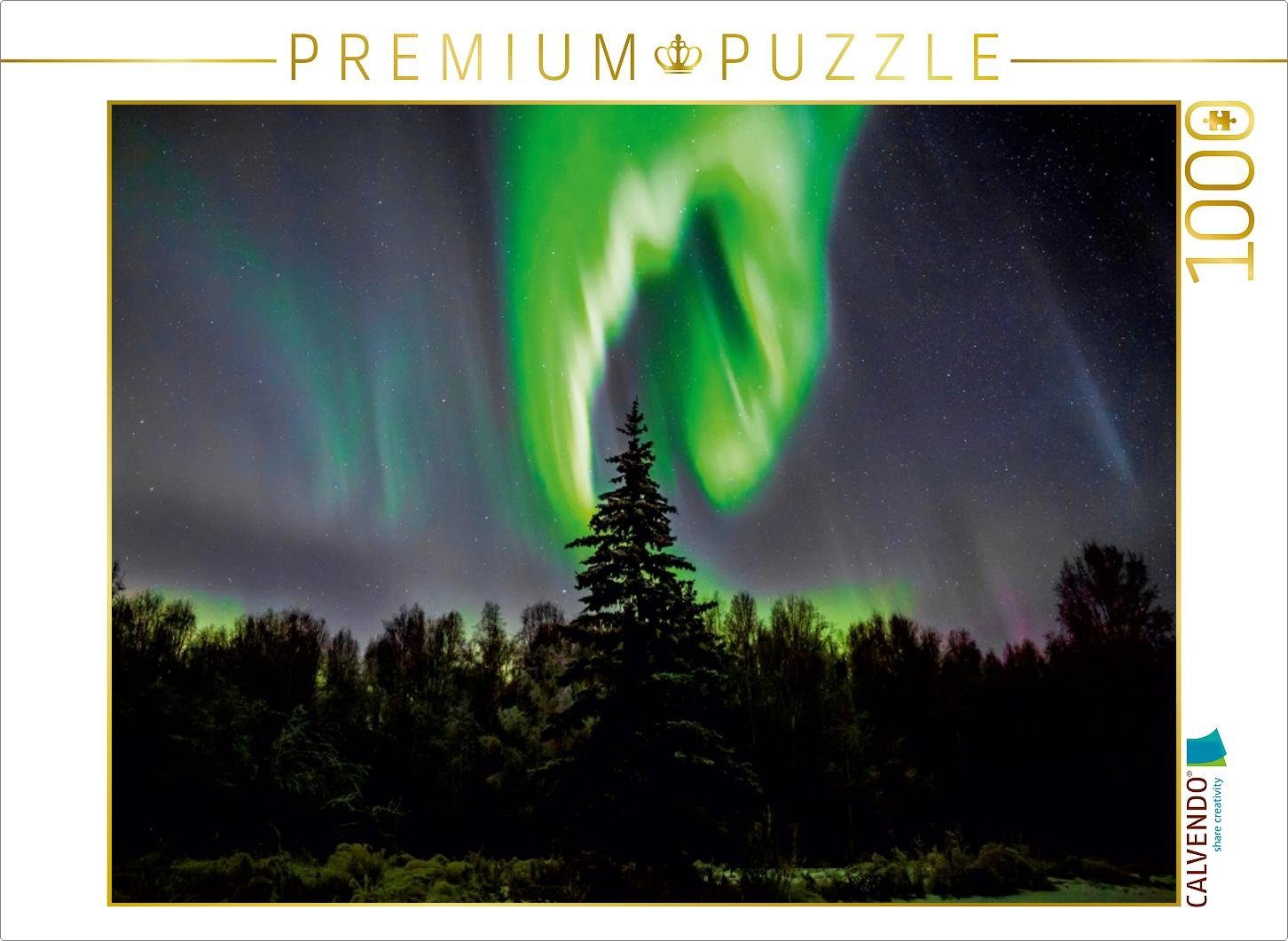 CALVENDO Puzzle CALVENDO Puzzle Polarlicht in Fairbanks, Alaska, USA 1000  Teile Lege-Größe 64 x 48 cm Foto-Puzzle Bild von Reinhold Wittich, 1000  Puzzleteile