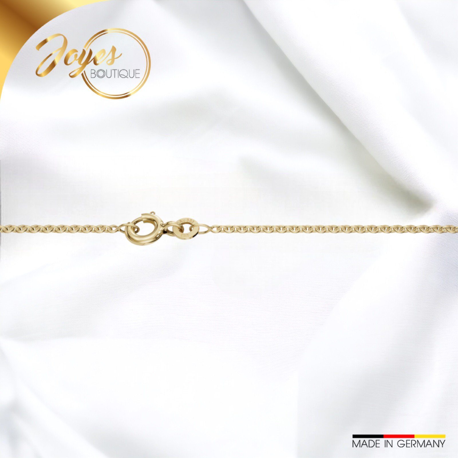 Joyes Boutique Goldkette JB Edle Collier Ankerkette rund 333 - 8 Karat Gold  36cm 1,5mm (Gold, JB)