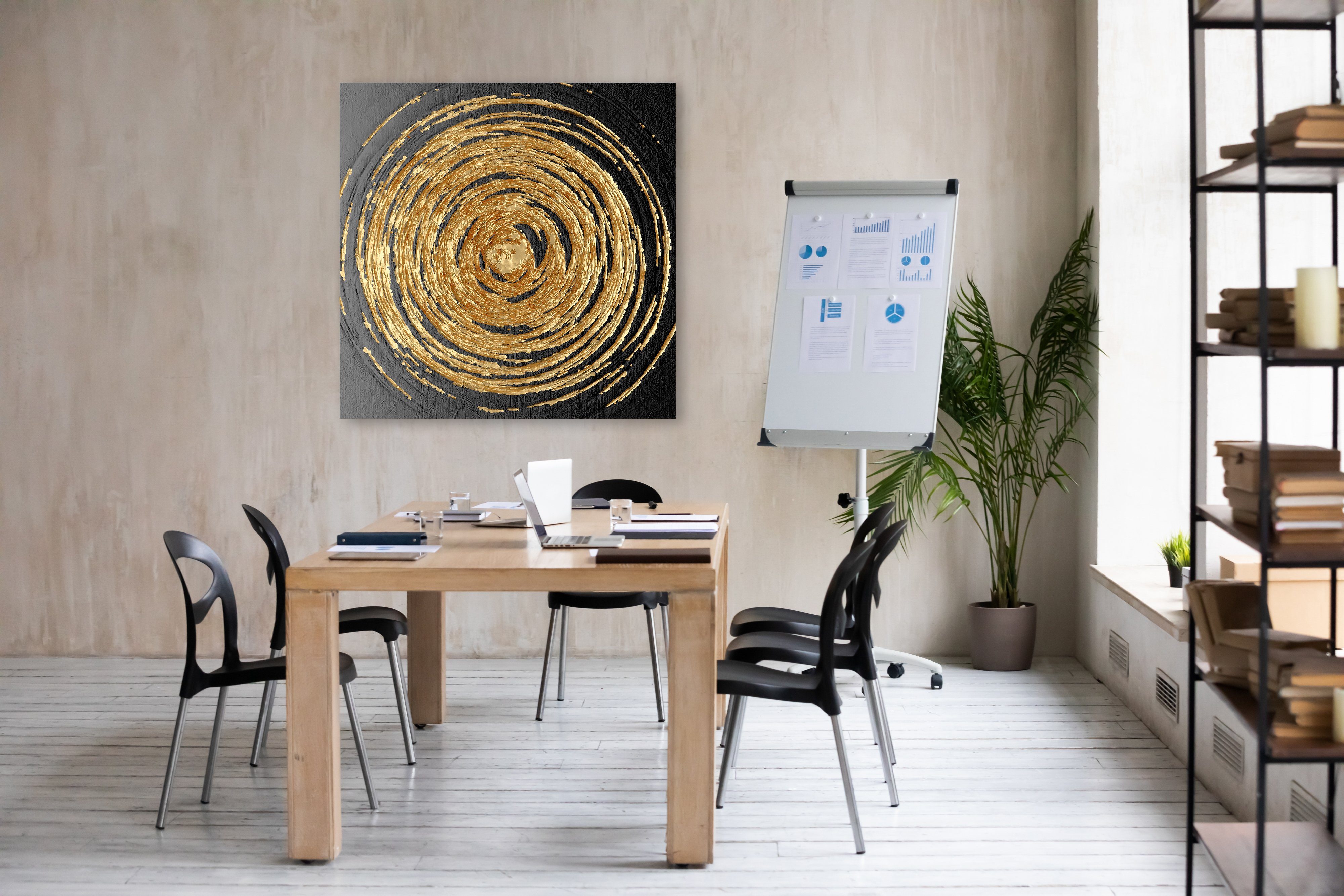 Leonique Leinwandbild Black and Gold, Abstrakt, günstig online kaufen