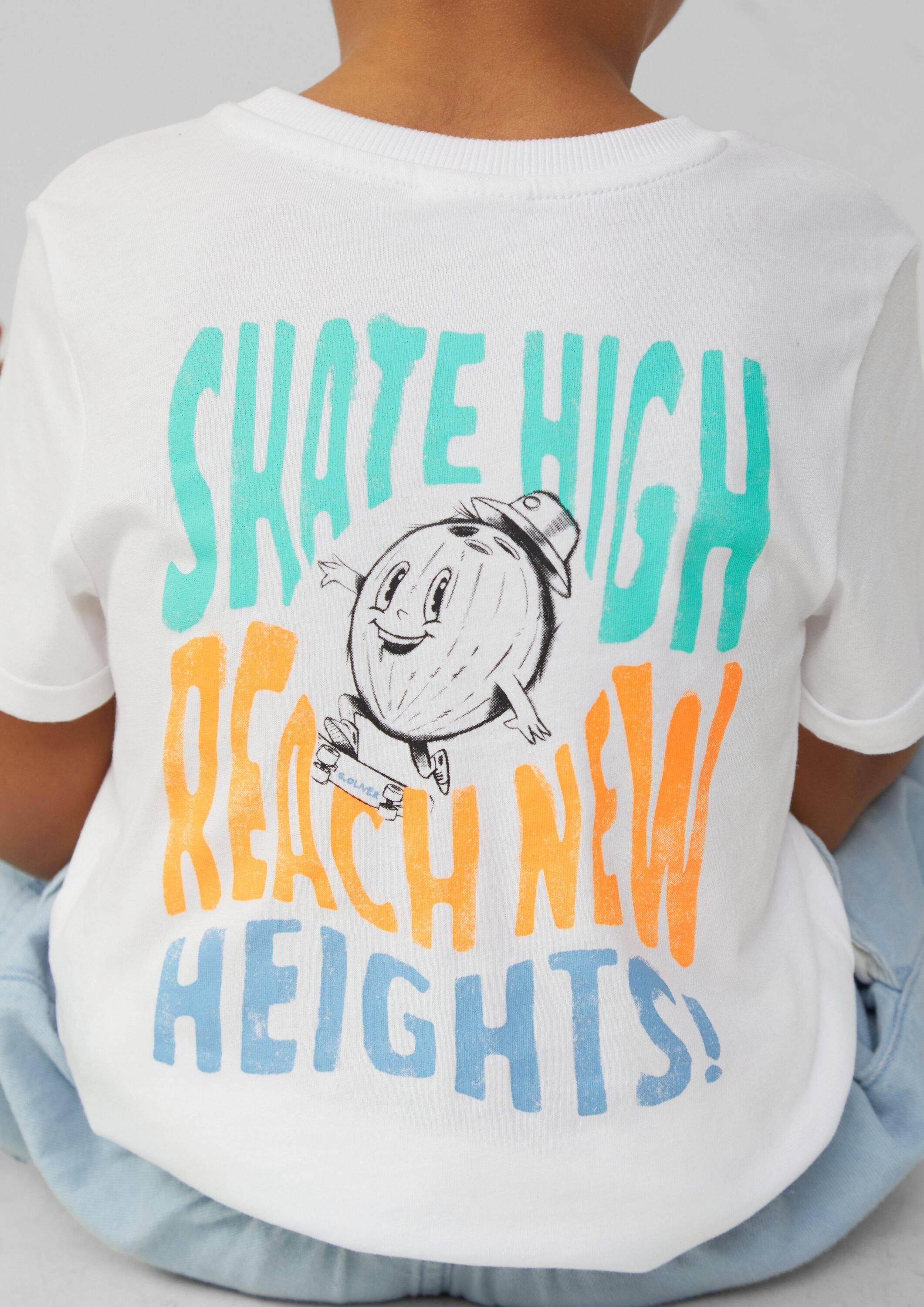 s.Oliver Kurzarmshirt T-Shirt T-Shirt mit Front- und Rückenprint