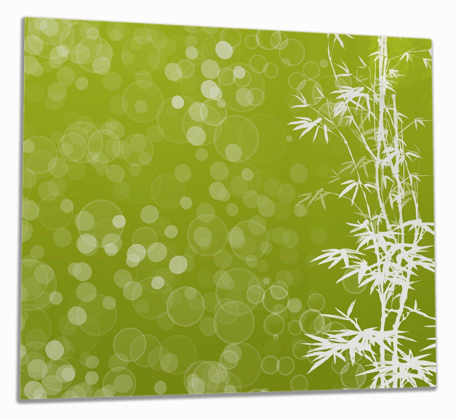 Wallario Herd-Abdeckplatte Bambusmuster grün-weiß, ESG-Sicherheitsglas, (Glasplatte, 1 tlg., inkl. 5mm Noppen), verschiedene Größen