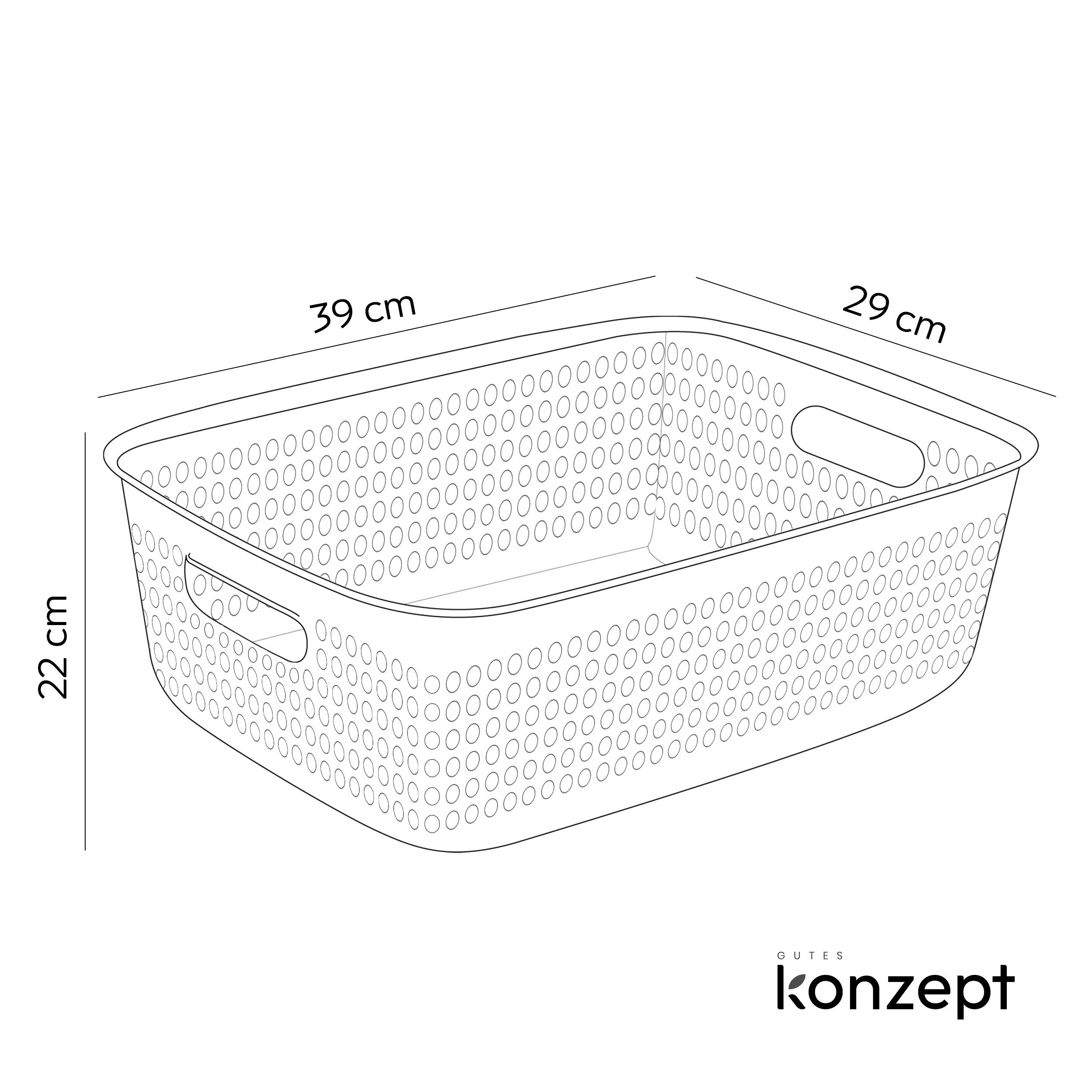 KONZEPT Stapelbox Aufbewahrungsbox 3er Set Aufbewahrungskorb aus Kunststoff günstig online kaufen