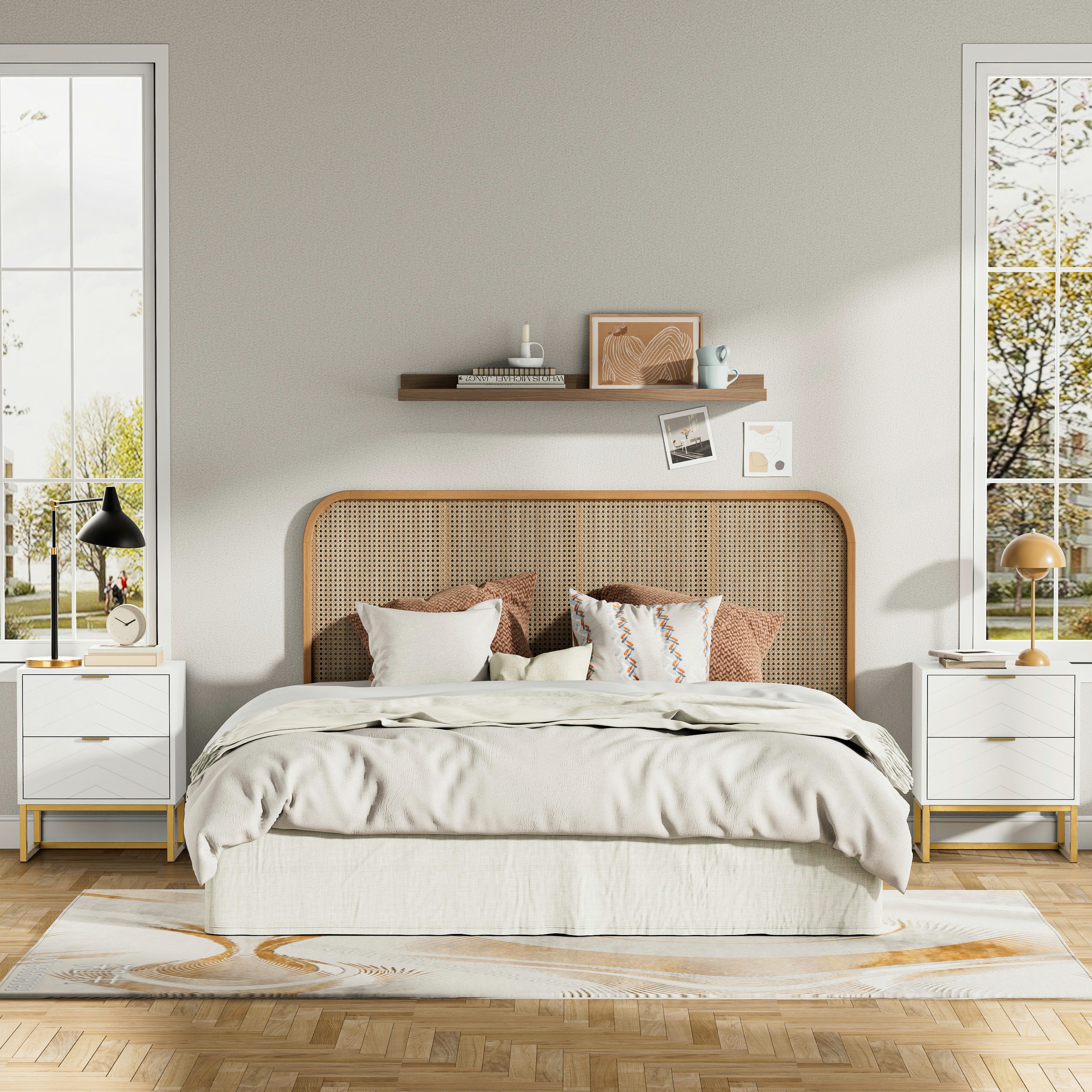 UEV Nachttisch 2er Set, Nachtkommode mit Schubladen (Nachtschrank mit 2 Sch günstig online kaufen